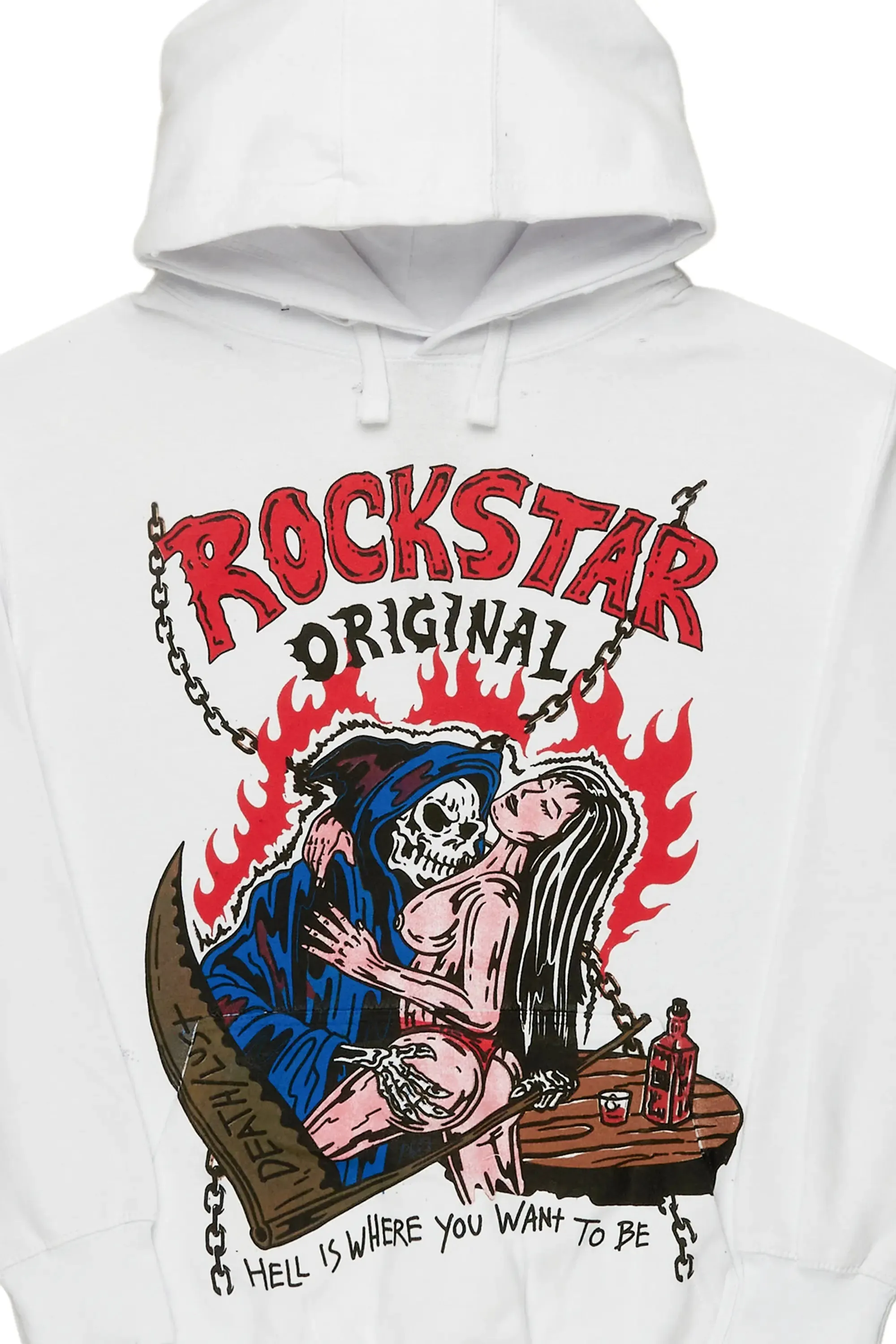Vale White Graphic Hoodie