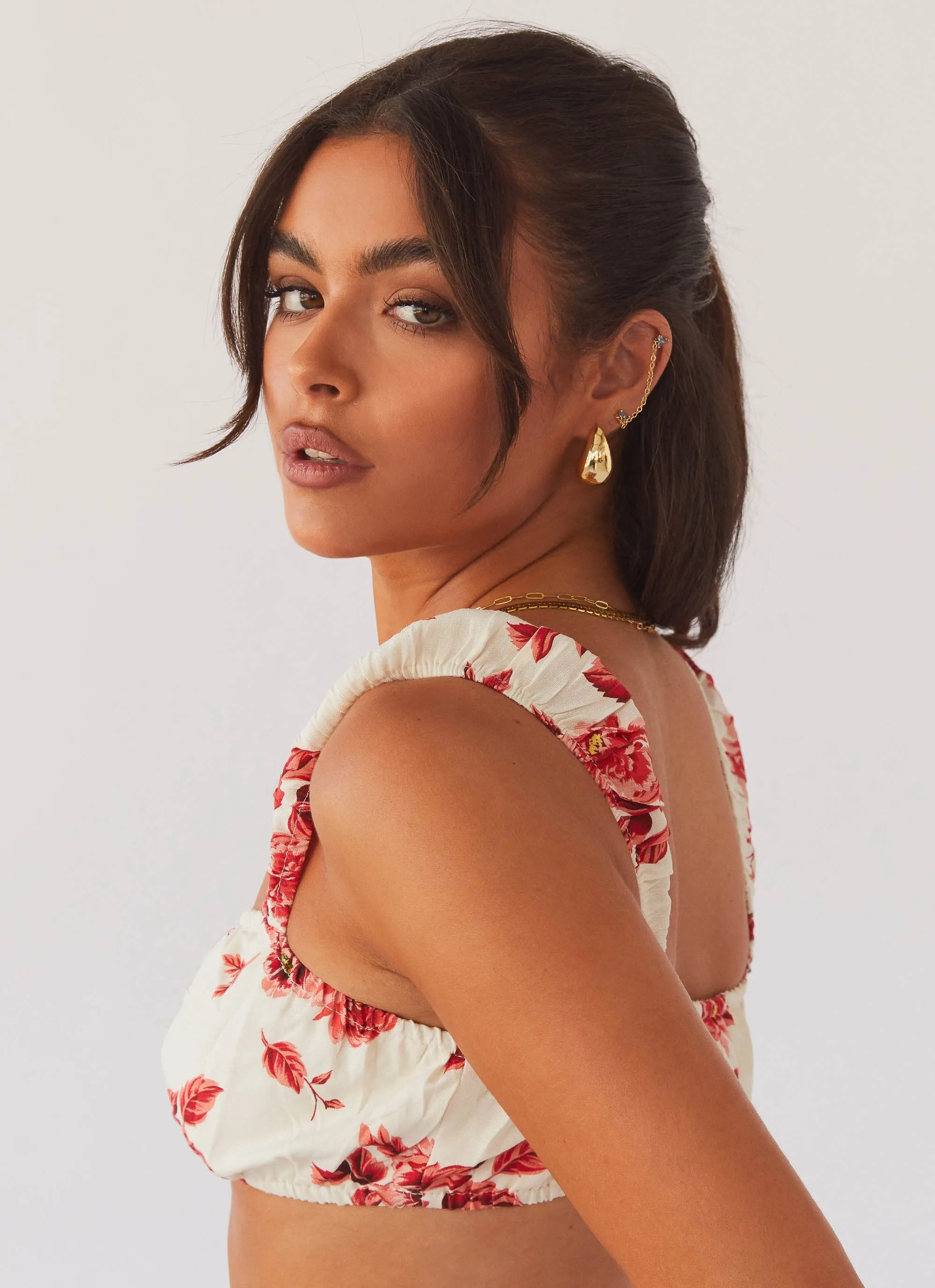 Buttery Soft Feel Valencia Villa Bralet Top - Rosa Floria