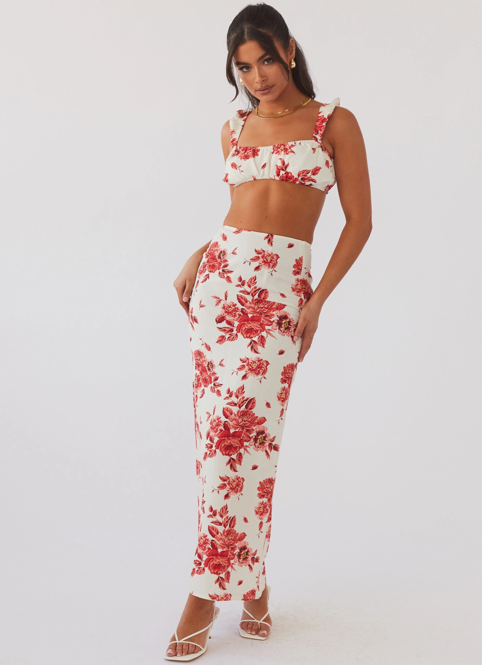 Valencia Villa Maxi Skirt - Rosa Floria City Ready Wear Abrasion Resistant Panels