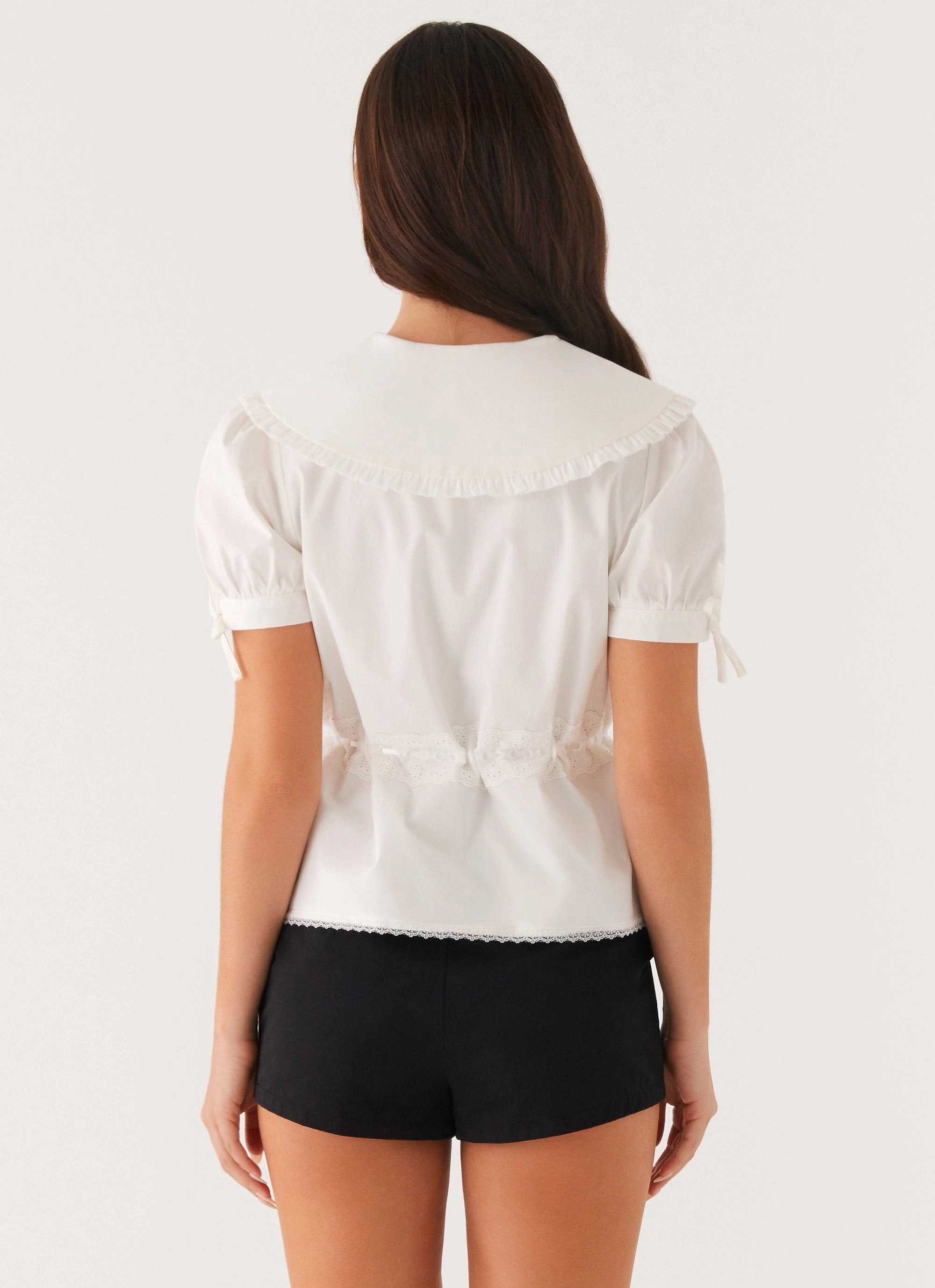 VNeck Style Breathable Ventilation Valerie Blouse - White
