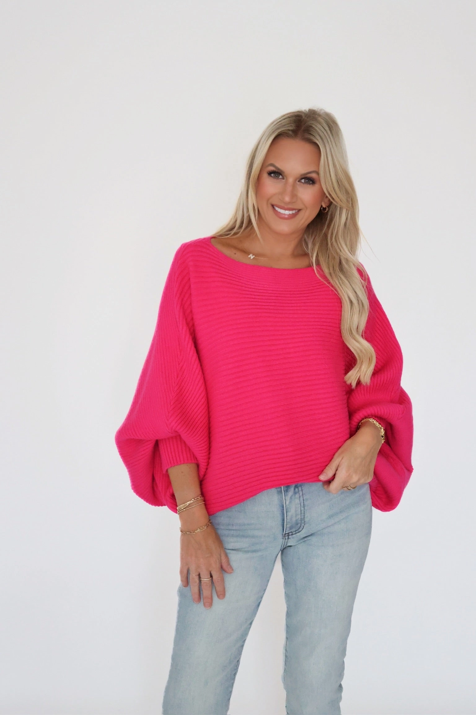 Valerie Ribbed Sweater ResilientStretch Two Tone Weave