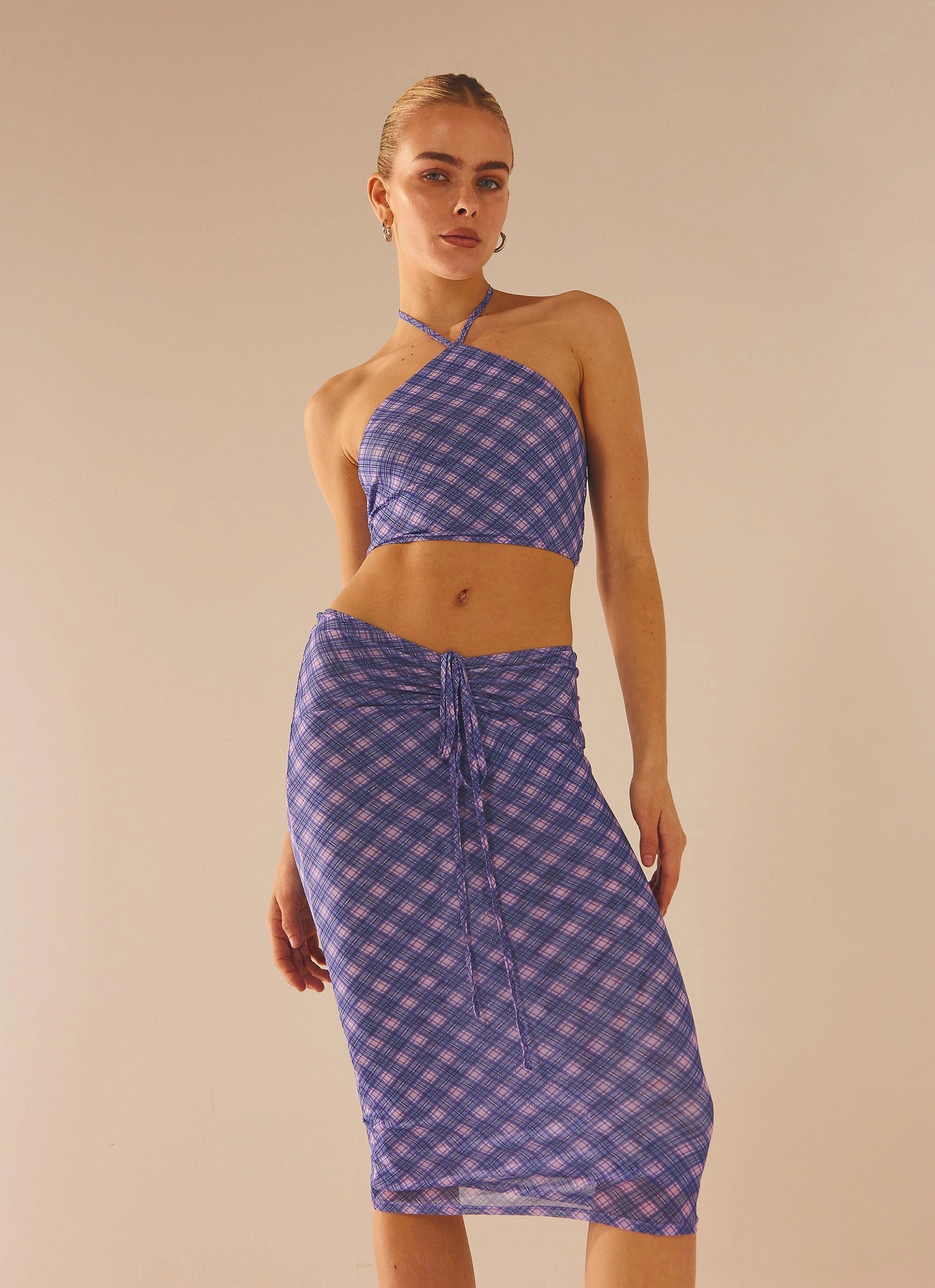 Valetta Vino Crop Top - Purple Haze MoistureWickingInterior Durable Corrosion Resistant Zippers