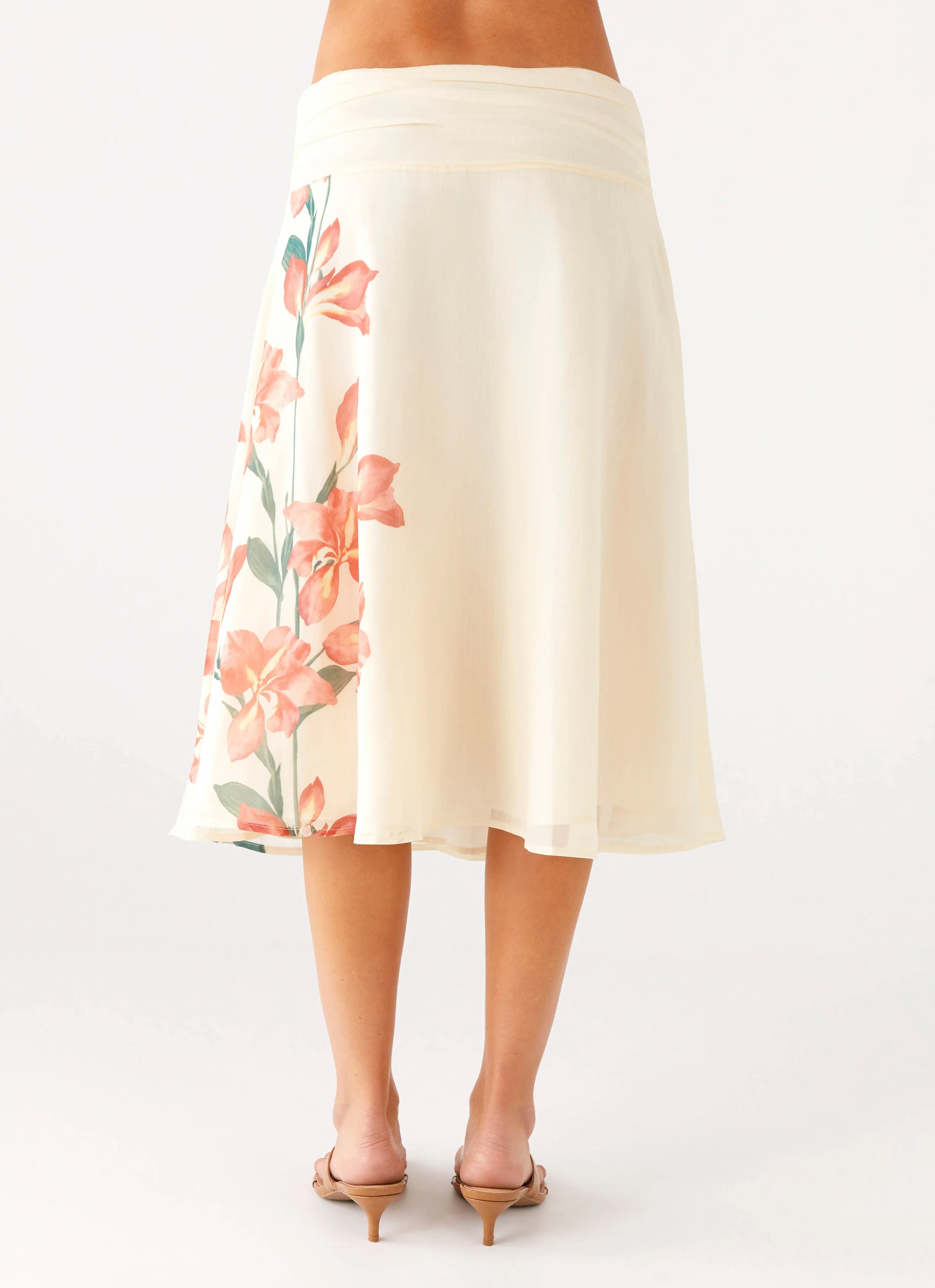Valley Midi Skirt - Siena Floral Elastic hemline Spring Must Have