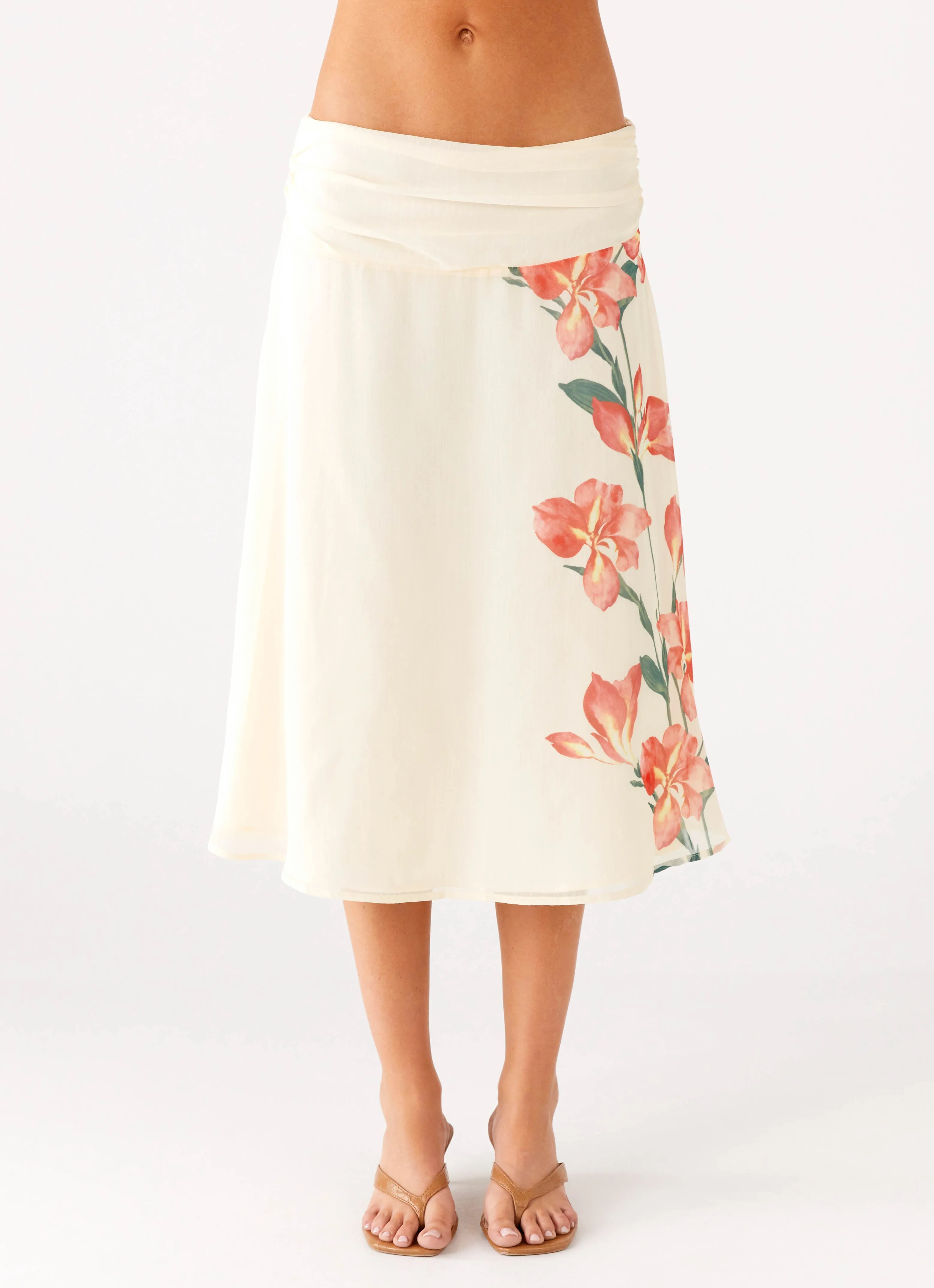 Valley Midi Skirt - Siena Floral Luxury Finish