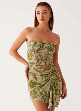 Varona Mini Dress - Jade Fern Spaghetti straps Office Wear Layered Look Varona Mini Dress - Jade Fern