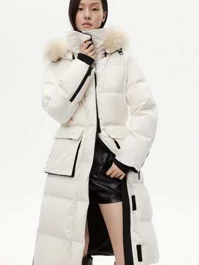 Velcro Detail Down Puffer Coat Velcro Detail Down Puffer Coat