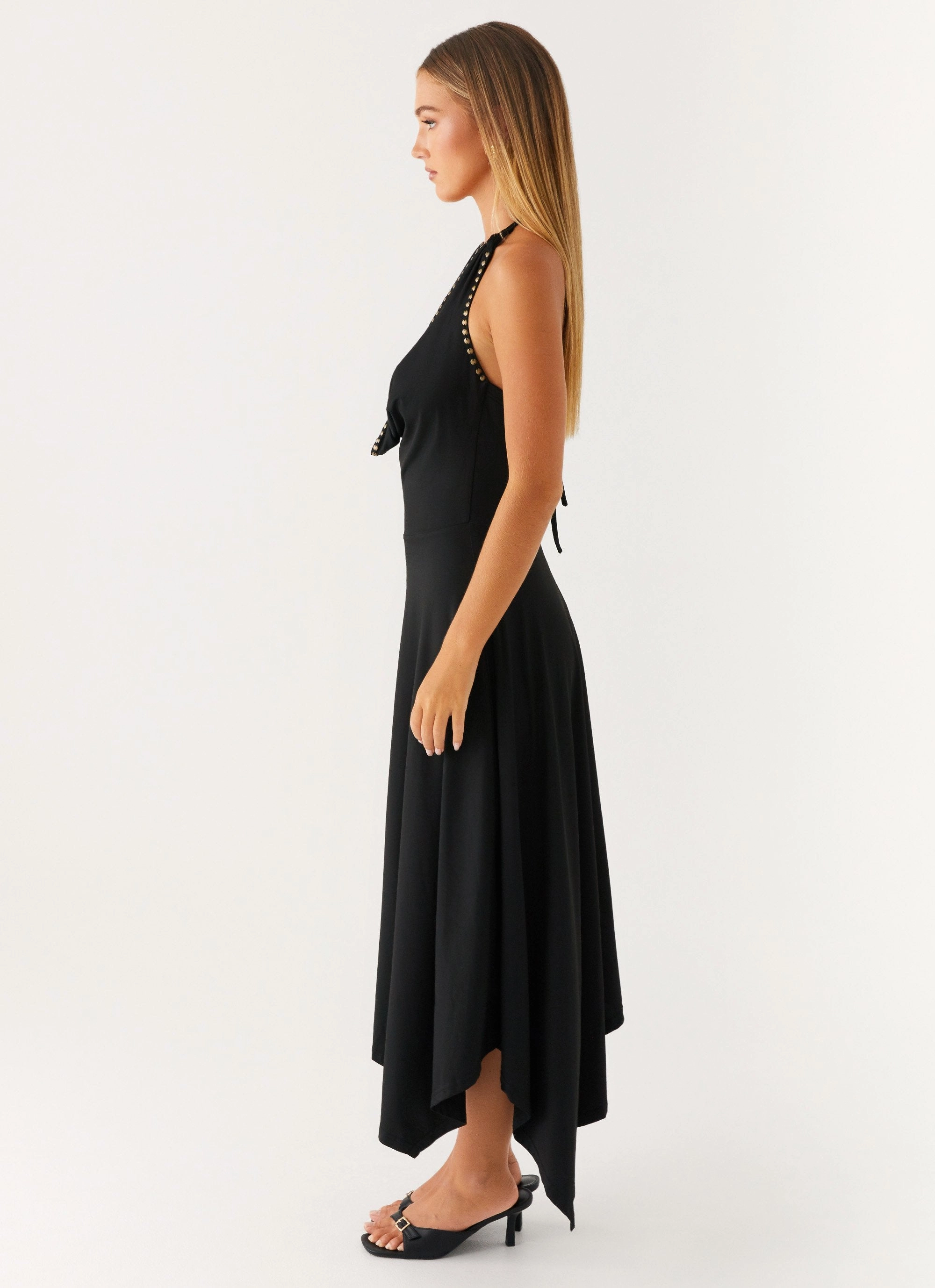 Polished Wear Relax Mode Vena Beaded Midi Dress - Black
