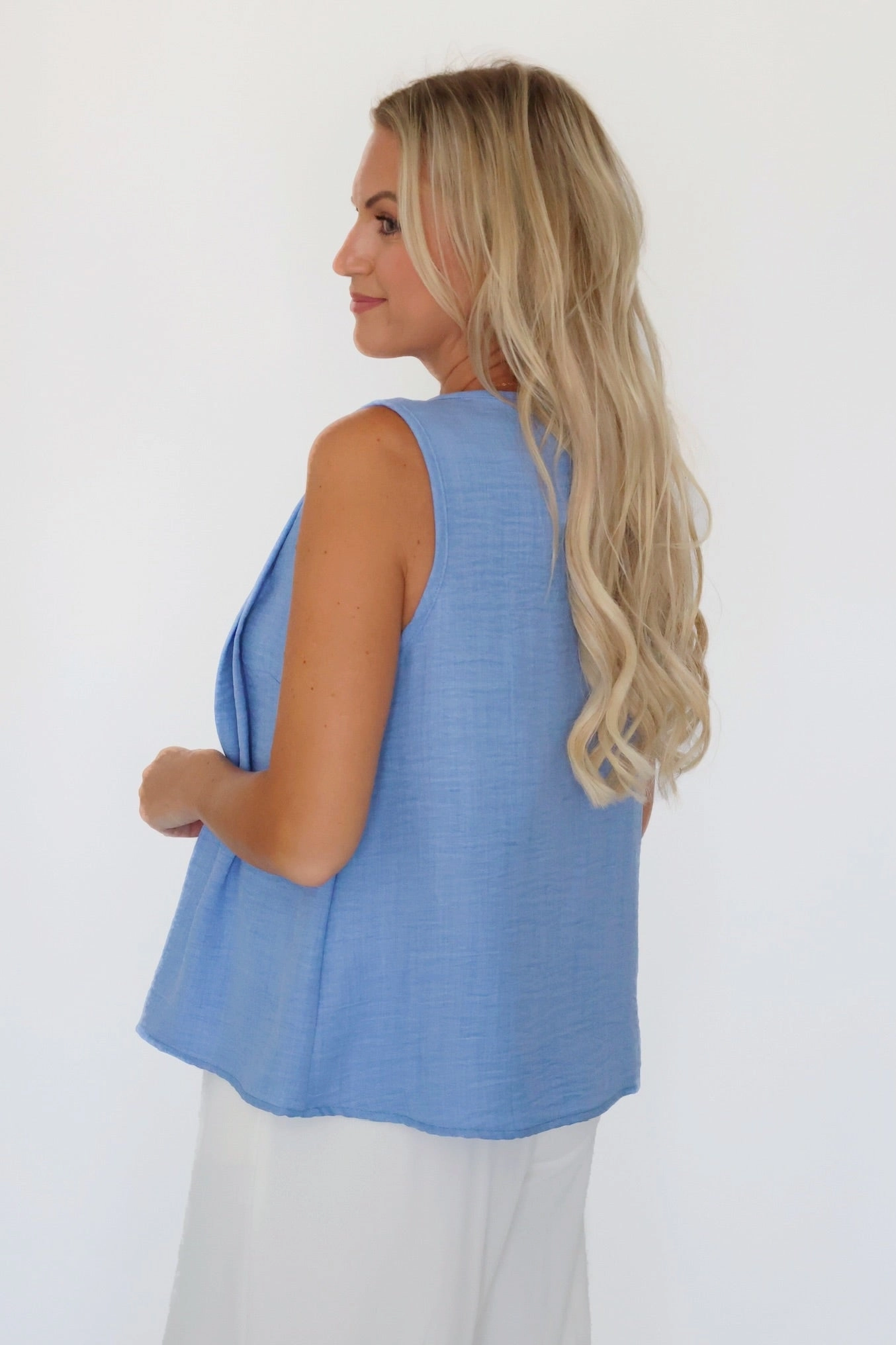 Southern Belle Blouse (FINAL SALE) Drop Shoulder Tencel Cotton Hybrid Weave