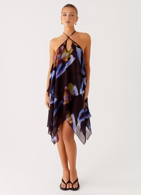 Verbena Midi Dress - Dark Floral Stage Ready Urban appeal Casual Motion Verbena Midi Dress - Dark Floral