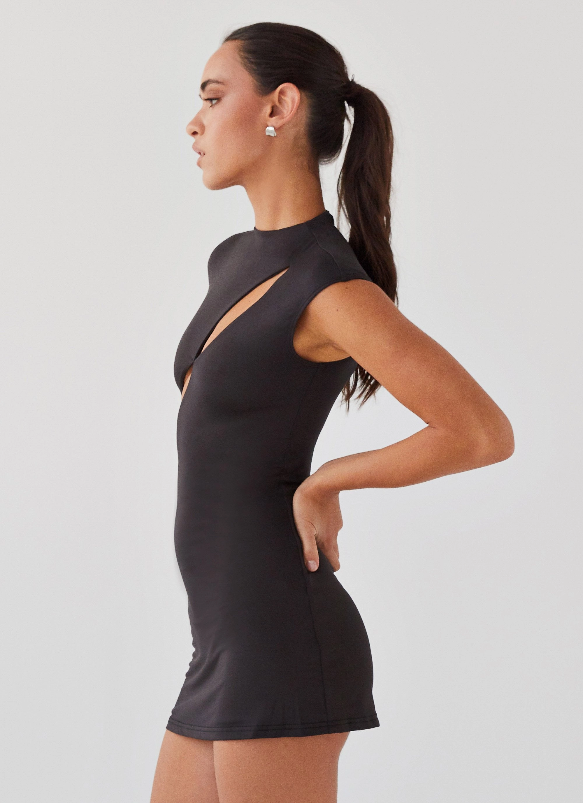 All Daywear Drapey Fabric Special Affair Mini Dress - Black