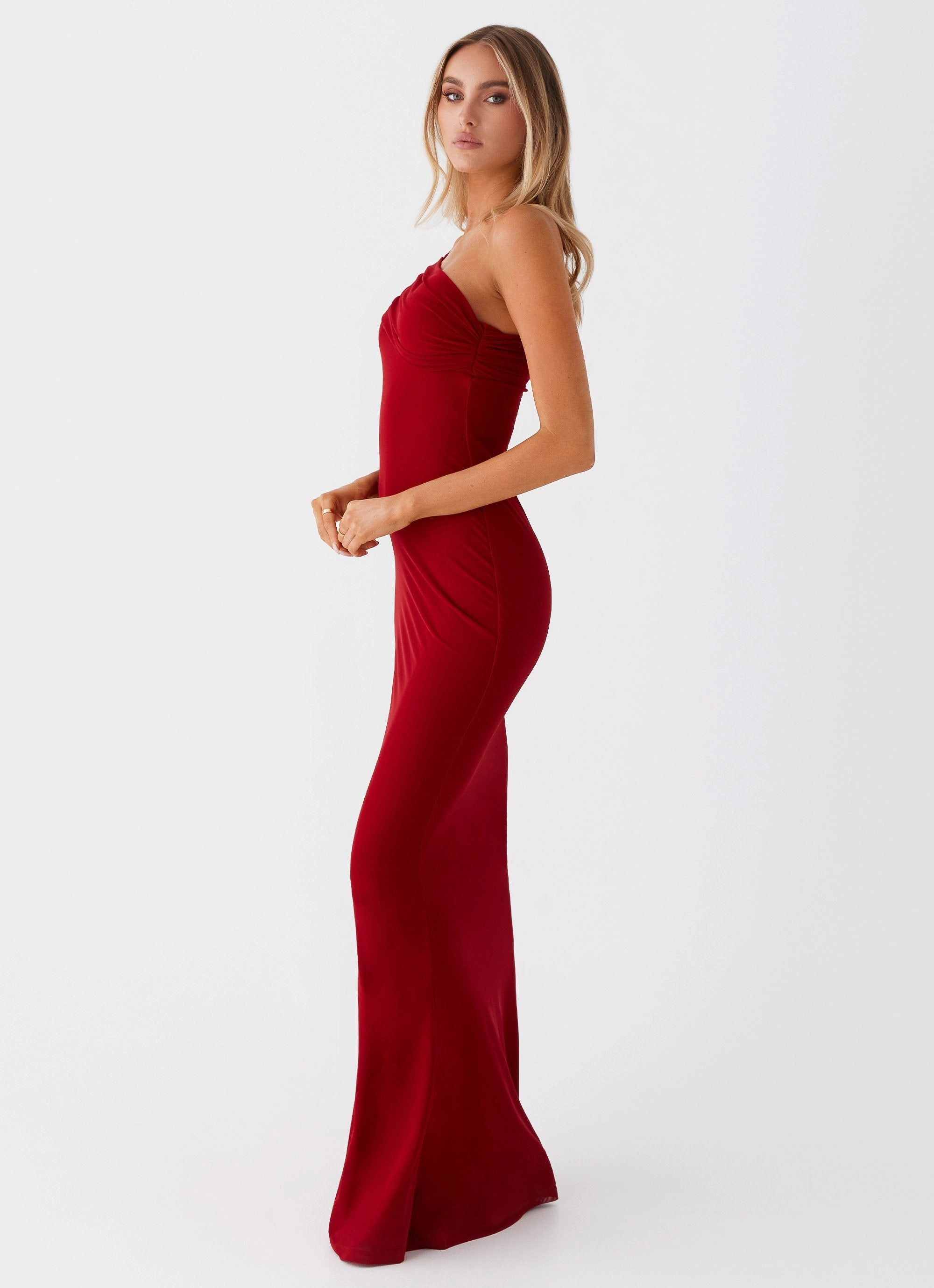 Linen Vibe Reine Maxi Dress - Red