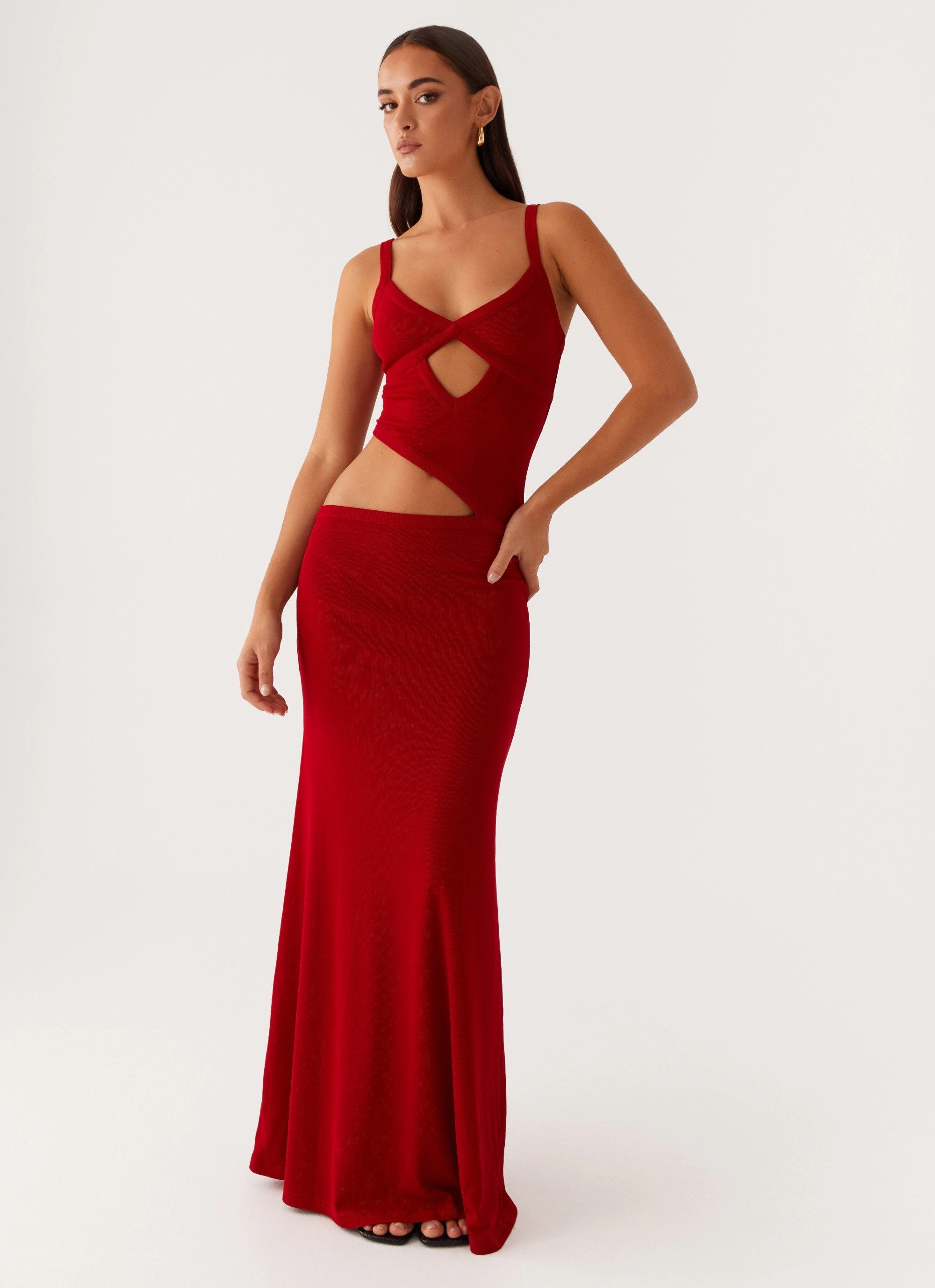 Crisp Finish Shared Moment Jocelyn Maxi Dress - Red