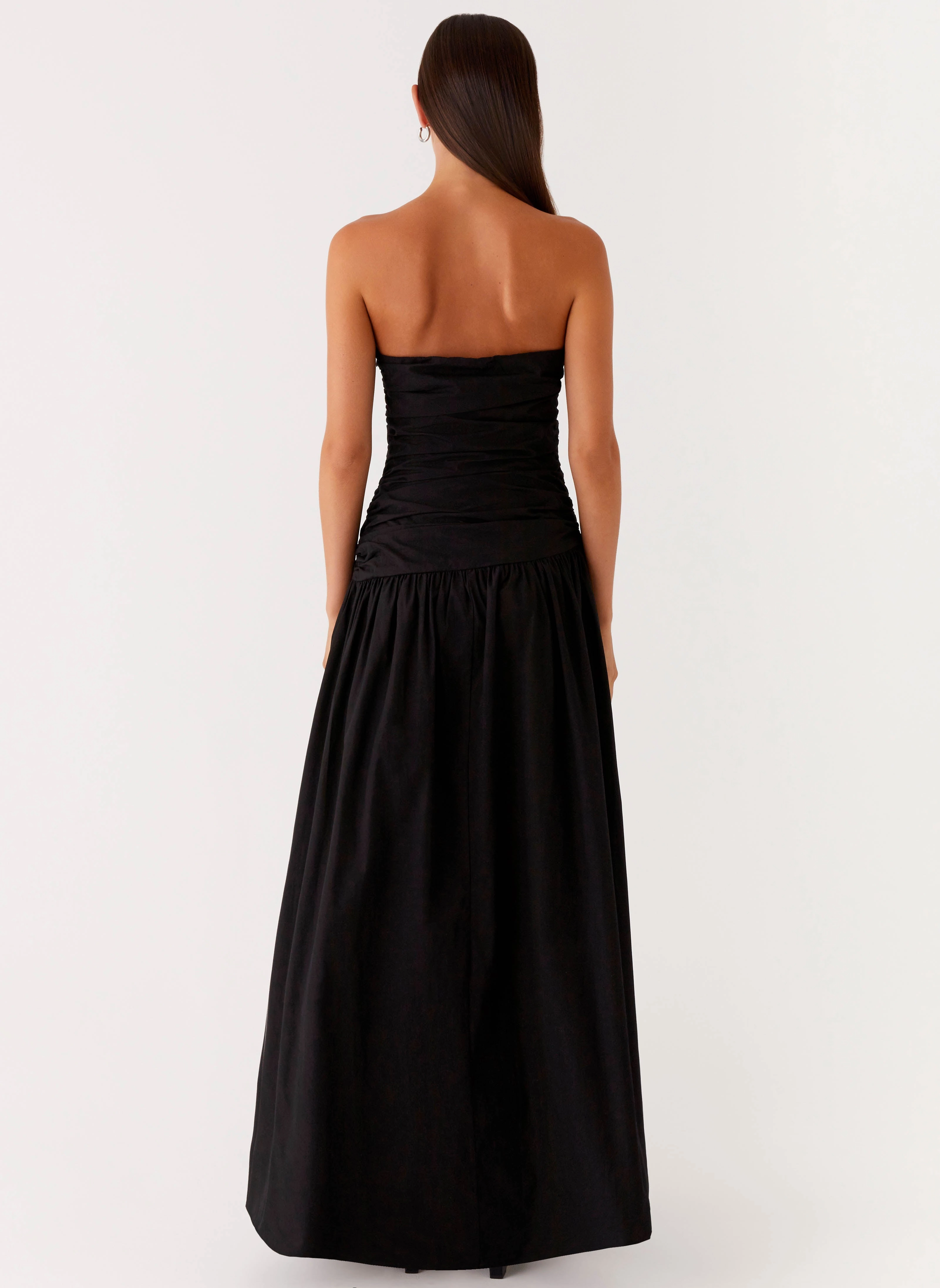 Lumen Maxi Dress - Black Silky Shape Chic and Flattering