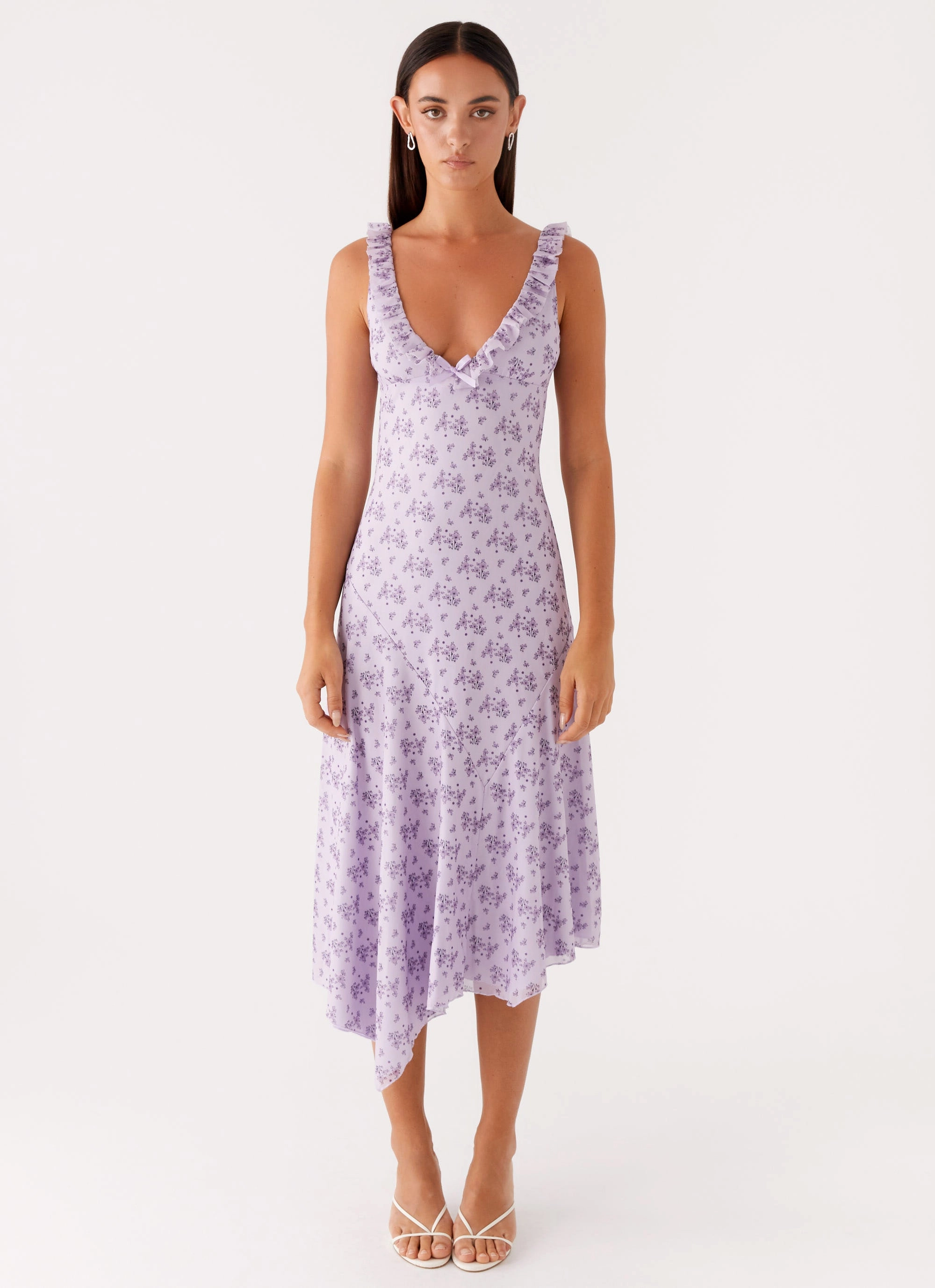 Asteri Midi Dress - Lavender Meadow Cool Draping Cool Drape