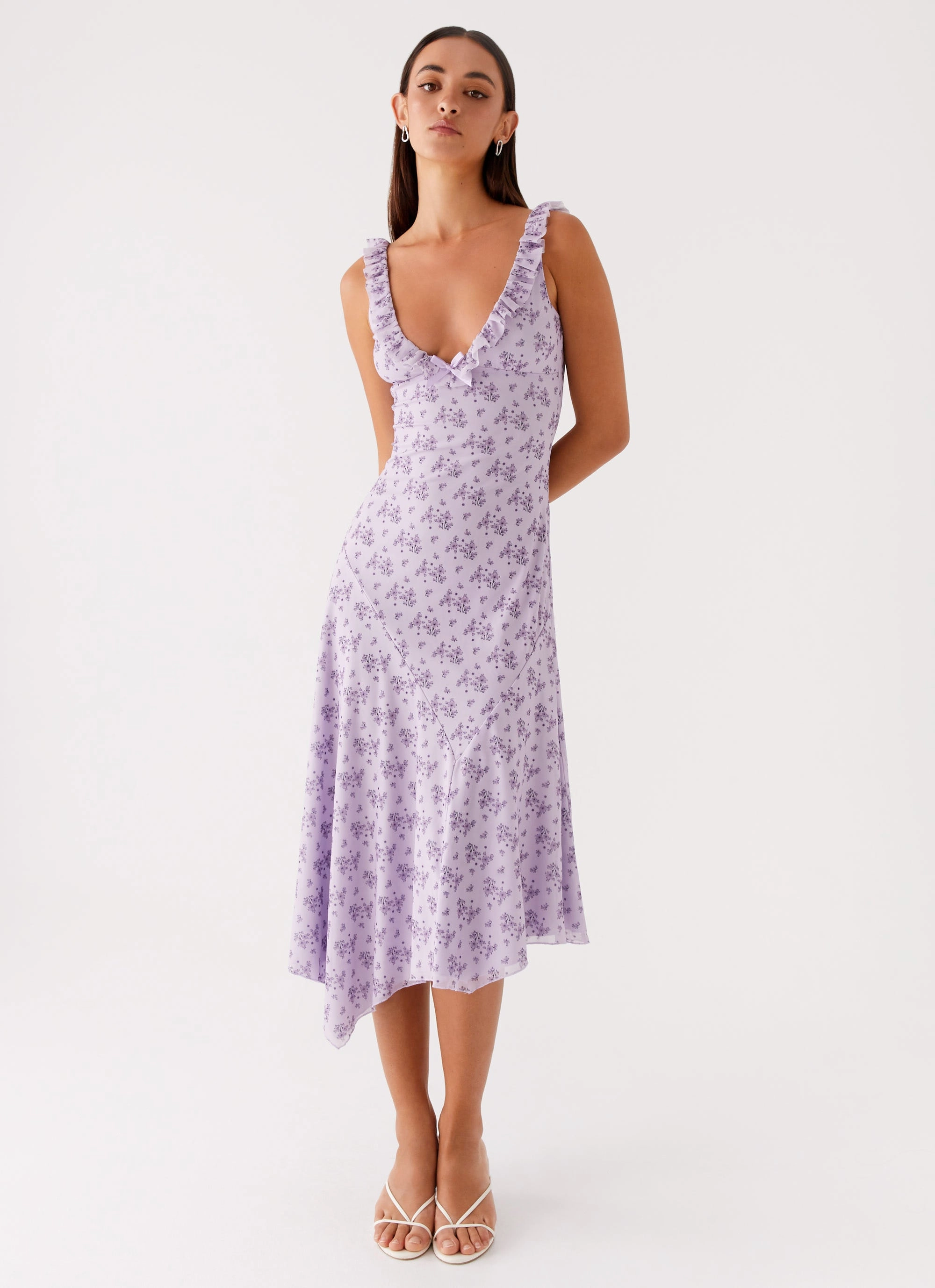 Asteri Midi Dress - Lavender Meadow Flattering Layers