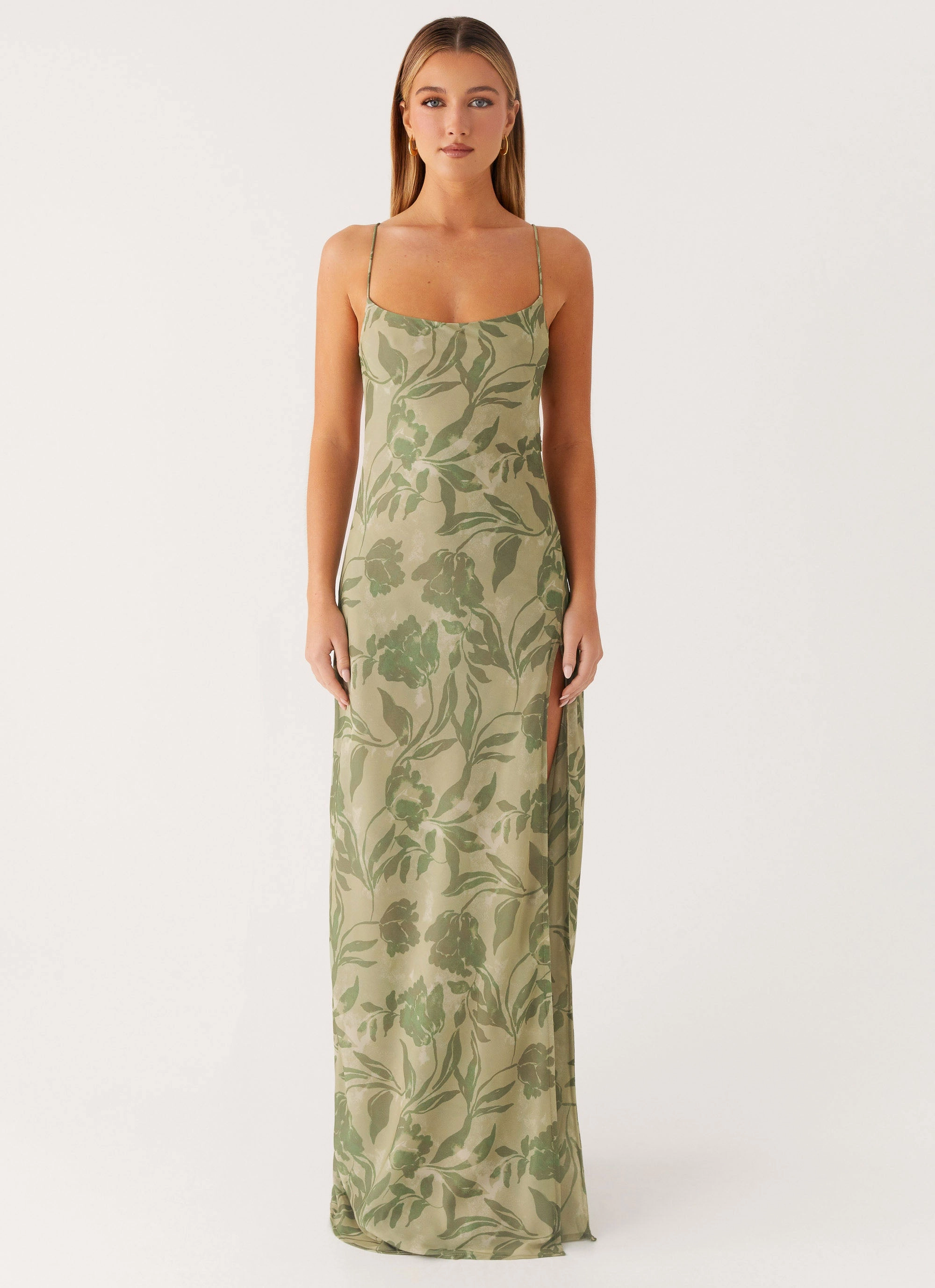 EcoFriendlyDye Sophisticated Vibe Alouette Maxi Dress - Jade Fern