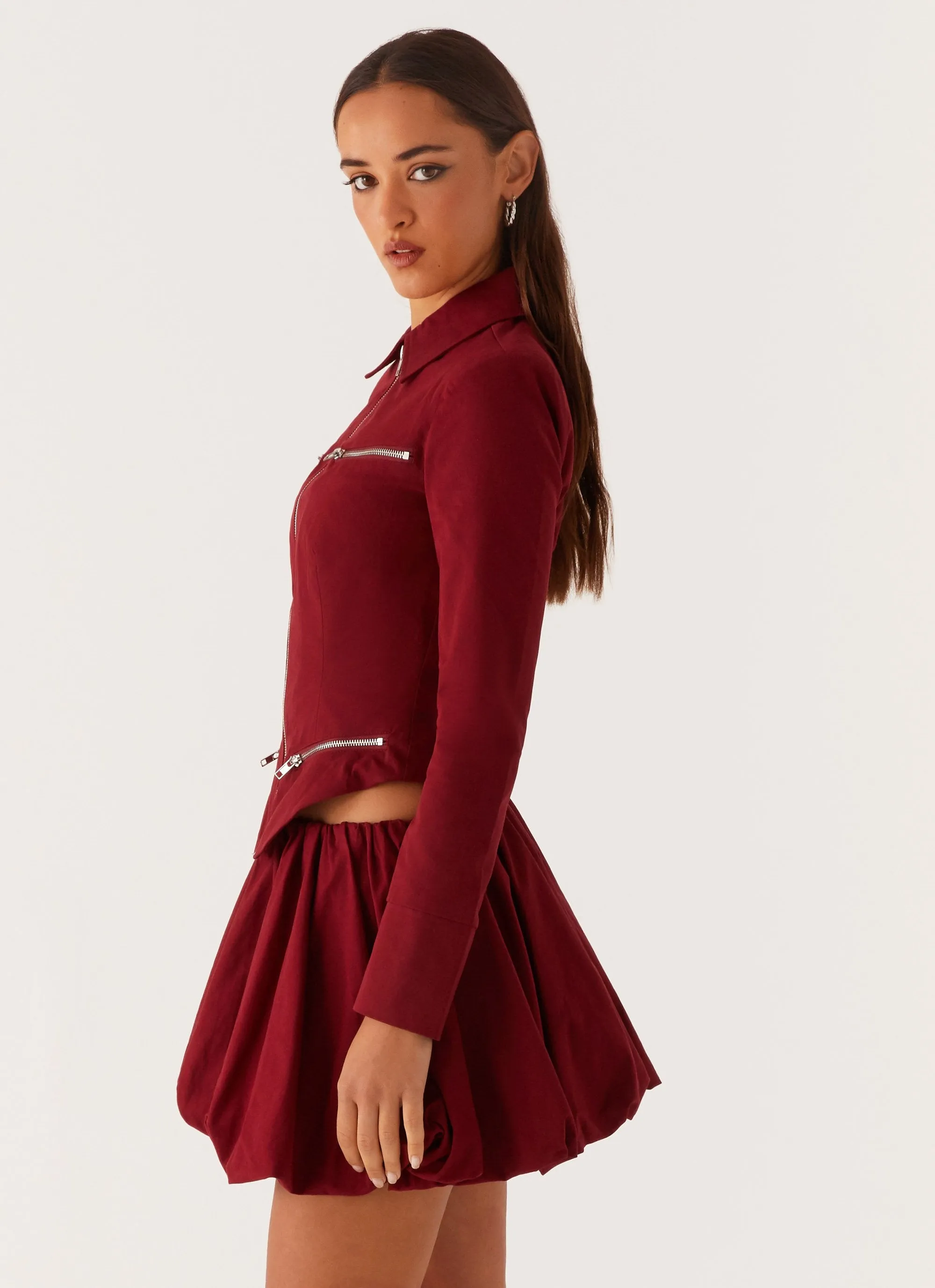 personalized option Vesper Bubble Mini Skirt - Mulberry