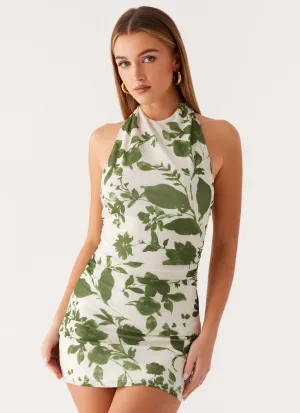Vianne Mini Dress - Verdant Bloom Eco Recycled Polyester Vianne Mini Dress - Verdant Bloom Sophisticated Style Customizable Option