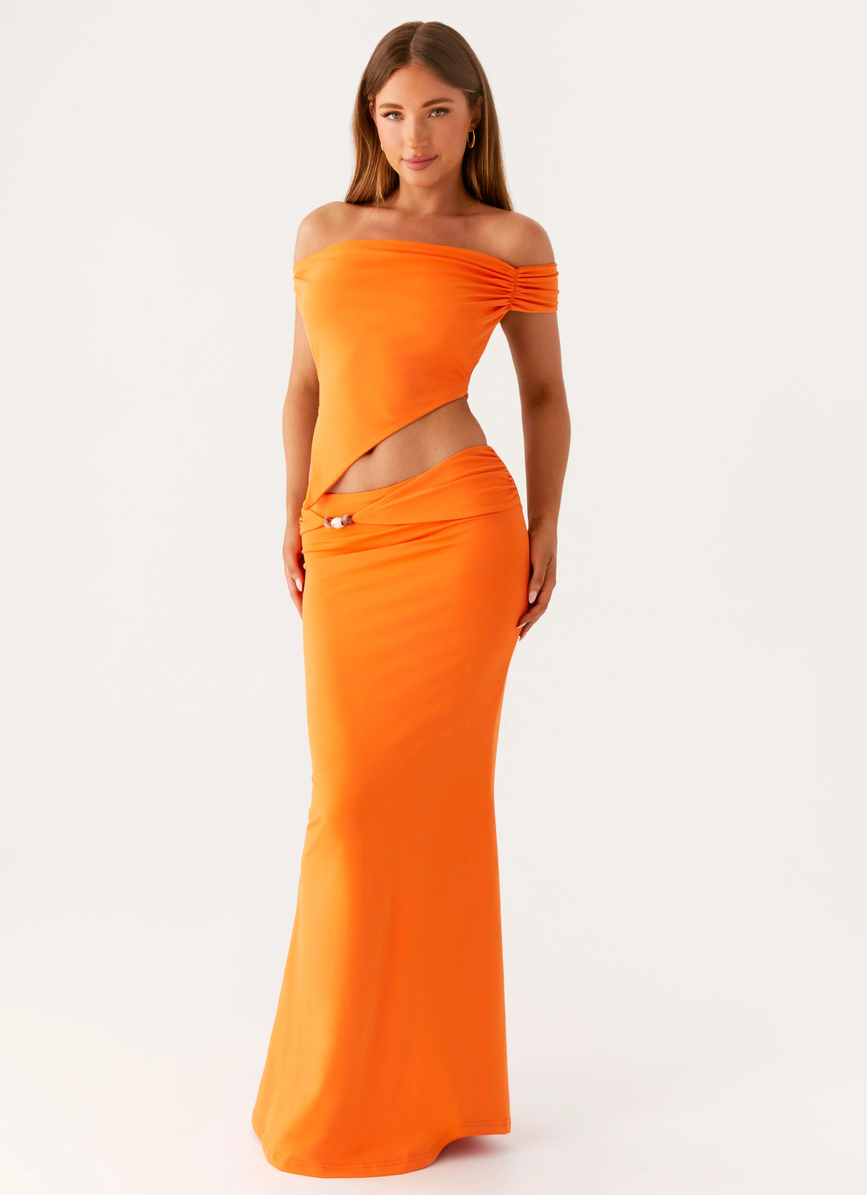 Mention Maxi Skirt - Orange Smart Fit Daily Wear