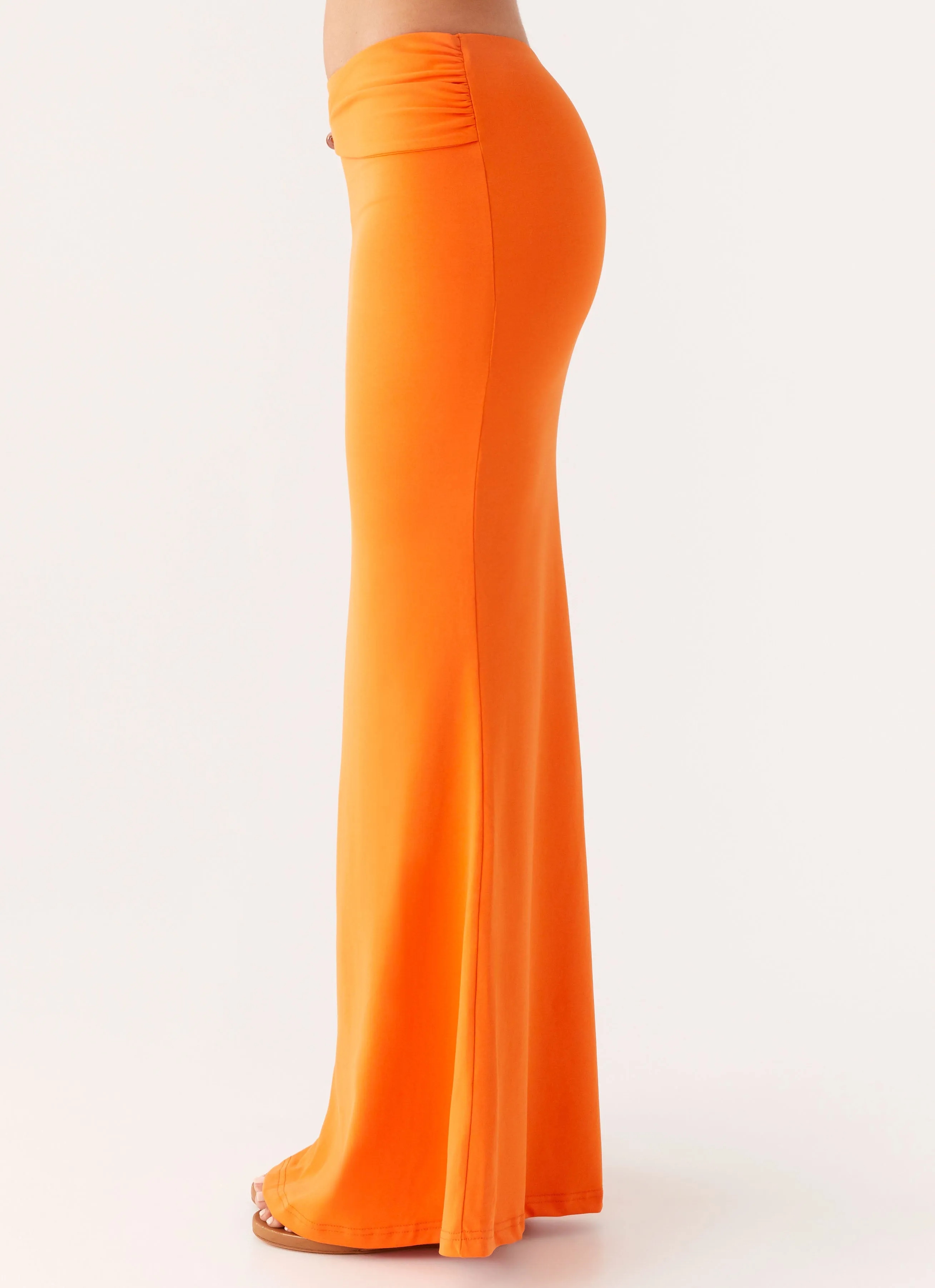Abstract Motif Wardrobe Hero Mention Maxi Skirt - Orange