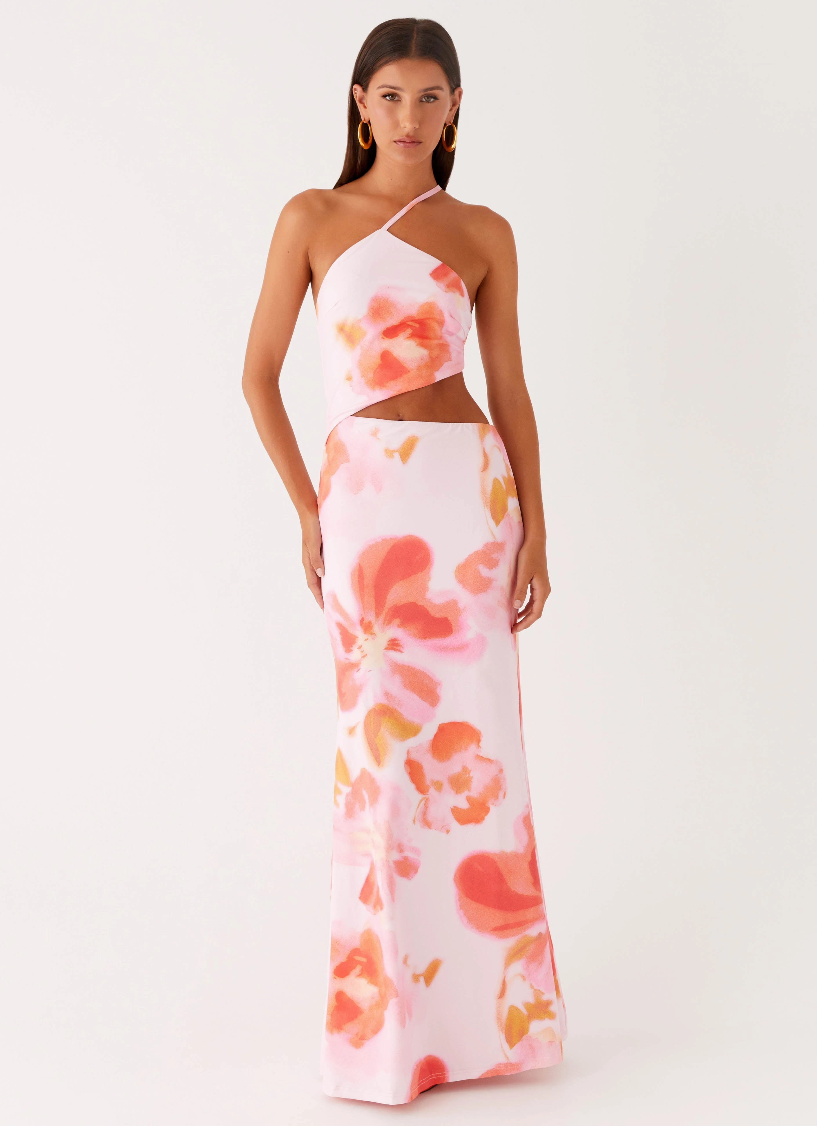 Dew Tone Riano Cut Out Maxi Dress - Blushing Blossom