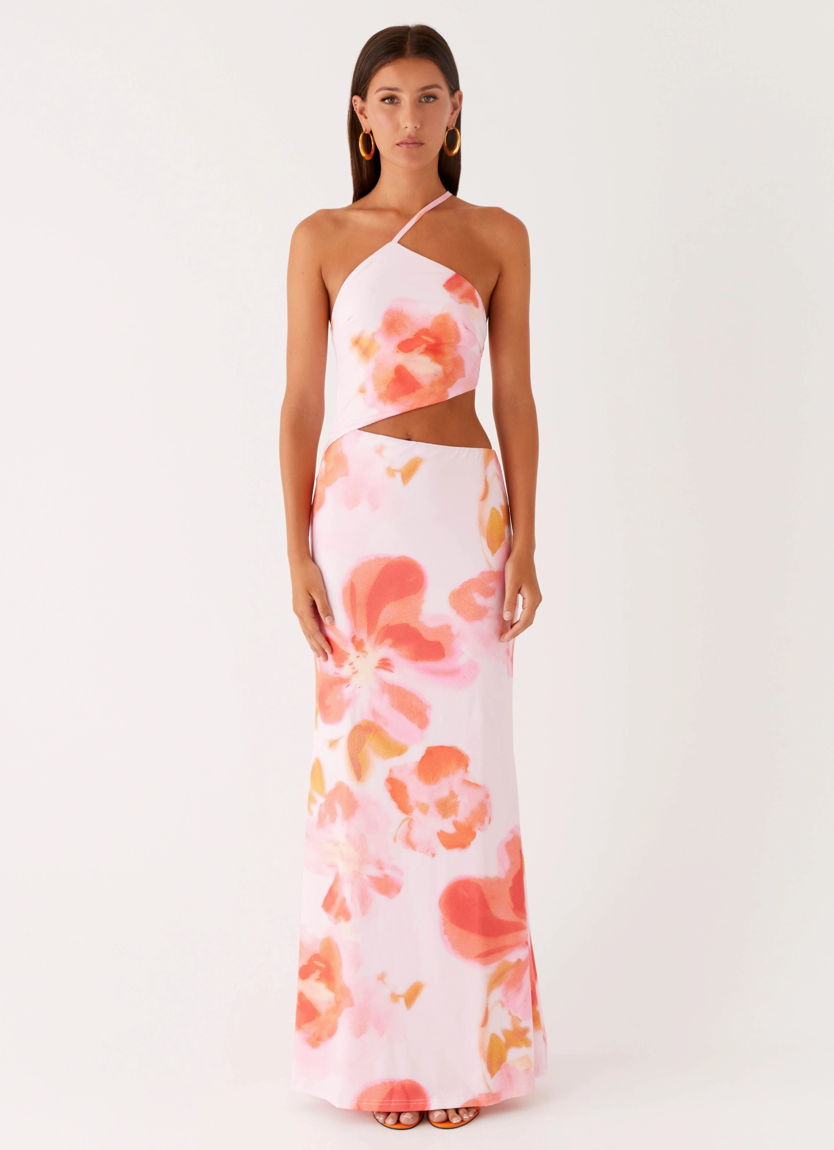 Riano Cut Out Maxi Dress - Blushing Blossom Jewel-Tone Day Romance