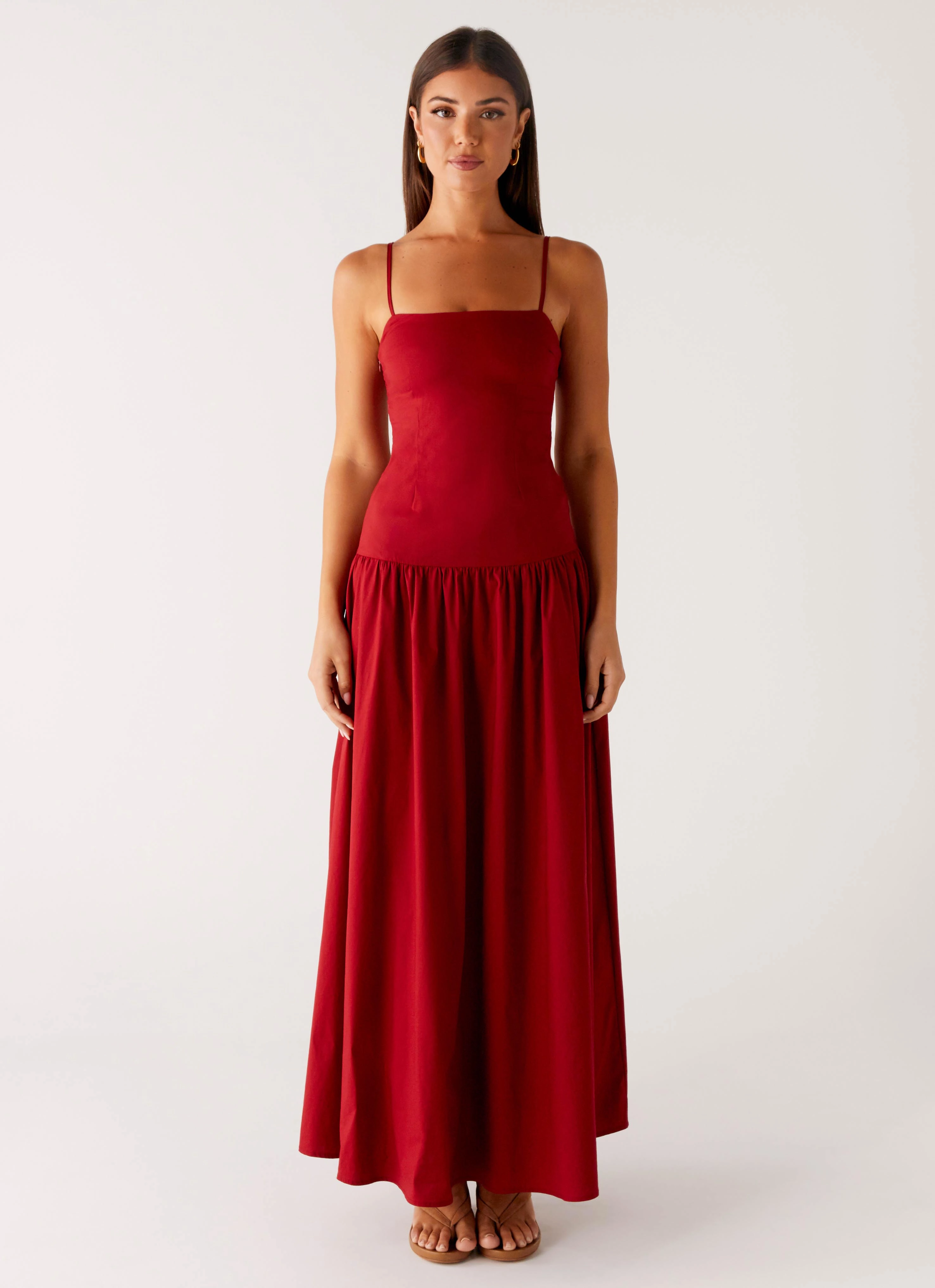 Vince Cami Maxi Dress - Deep Red Soft and Smooth Anti-bacterial