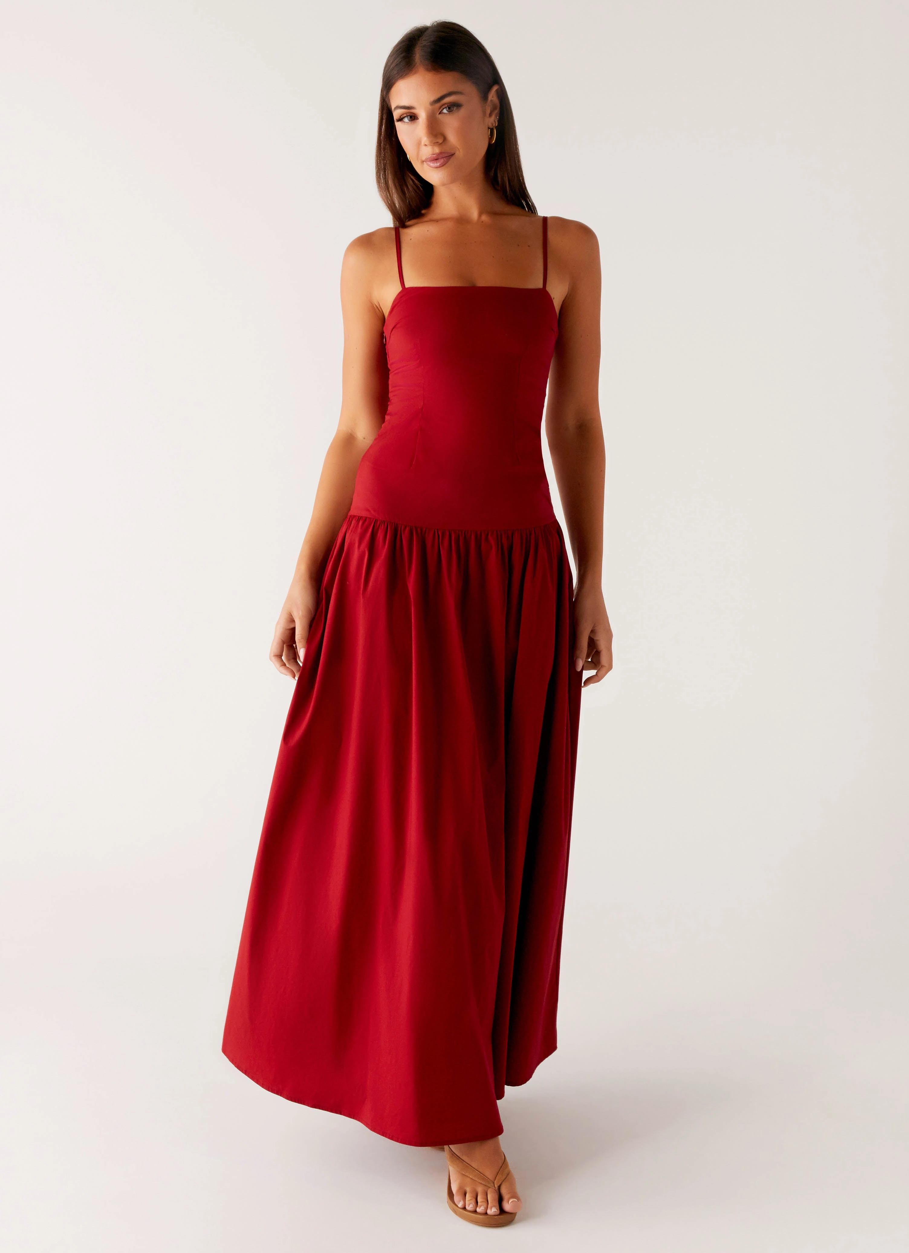Celebration Wear Vince Cami Maxi Dress - Deep Red