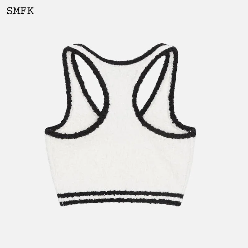 Vintage Campus Knit Vest White