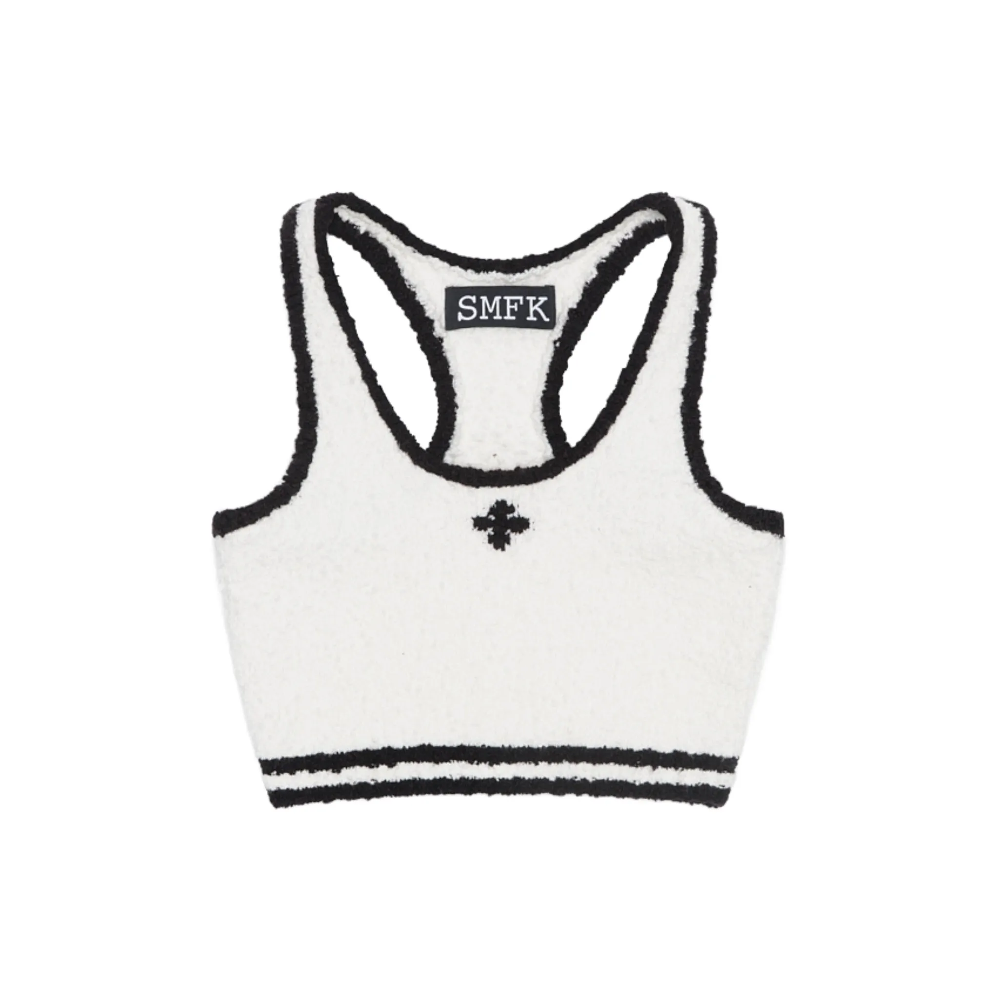 Vintage Campus Knit Vest White