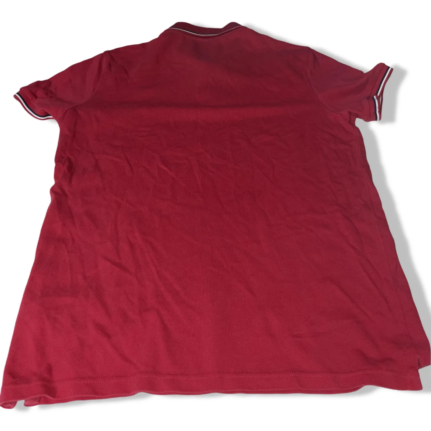 Vintage Moncler Men's Red Polo-shirts SLIGHT RIP Uderarm|L29W18|SKU 5520