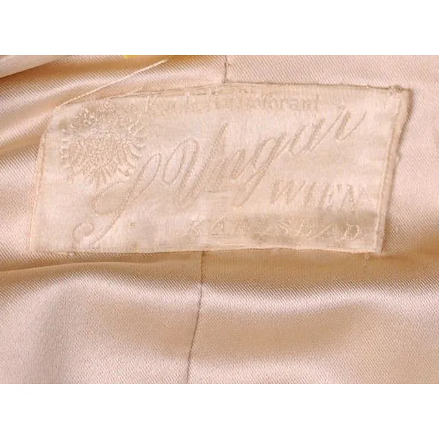 Vintage Pale Pink Titanic Era Cape Wool/Silver Metal Soutache S.Ungar Label RARE