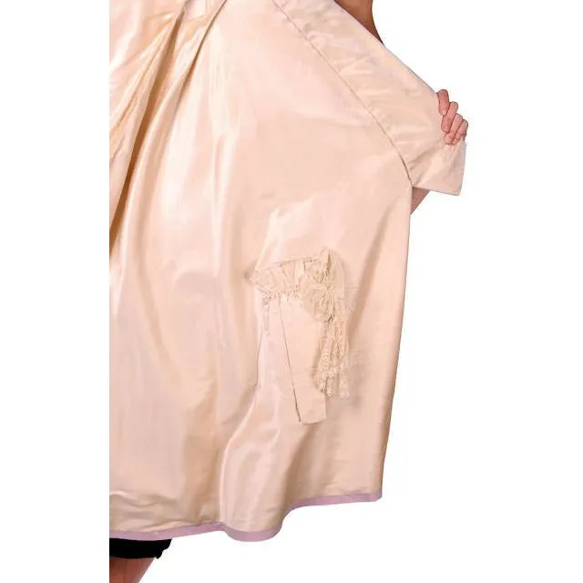 Vintage Pale Pink Titanic Era Cape Wool/Silver Metal Soutache S.Ungar Label RARE