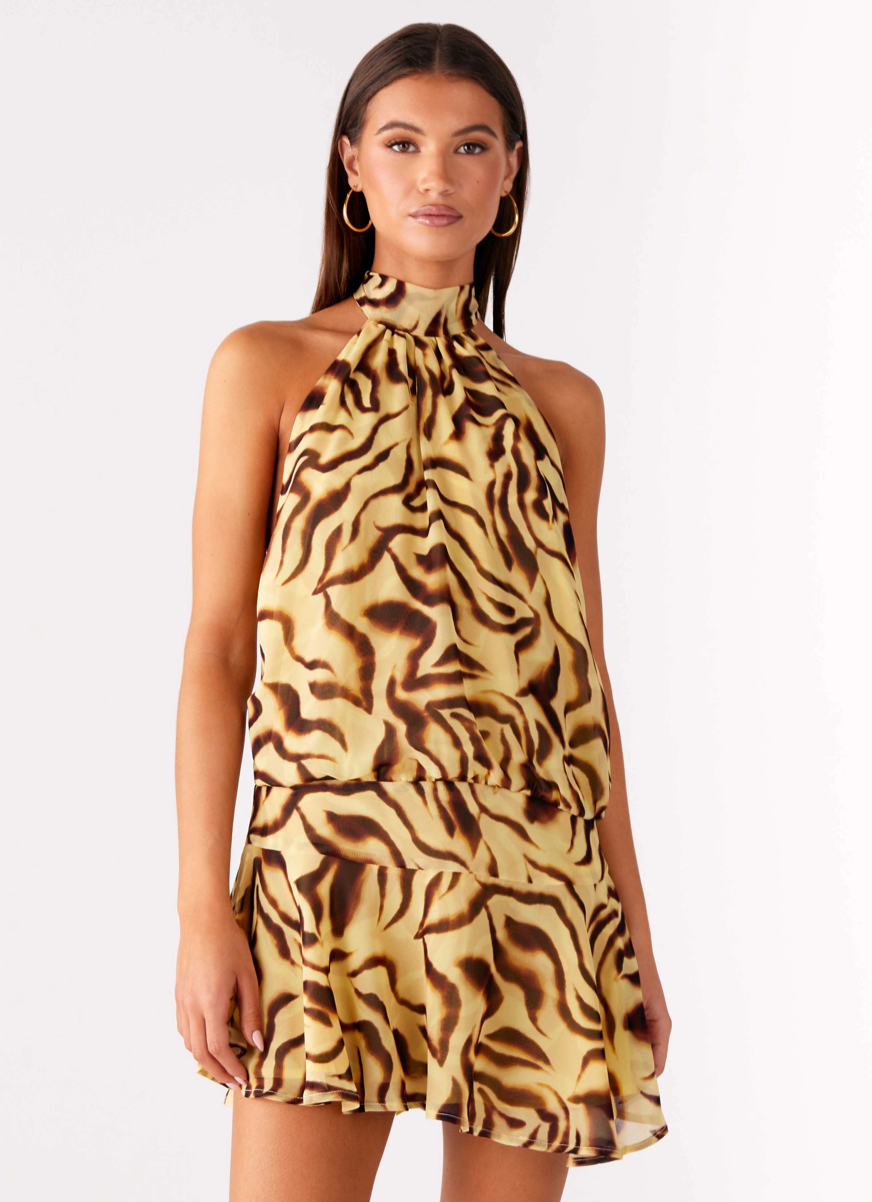 Decorative-Design QuickReleaseClasp Zulla Backless Mini Dress - Laguna Print