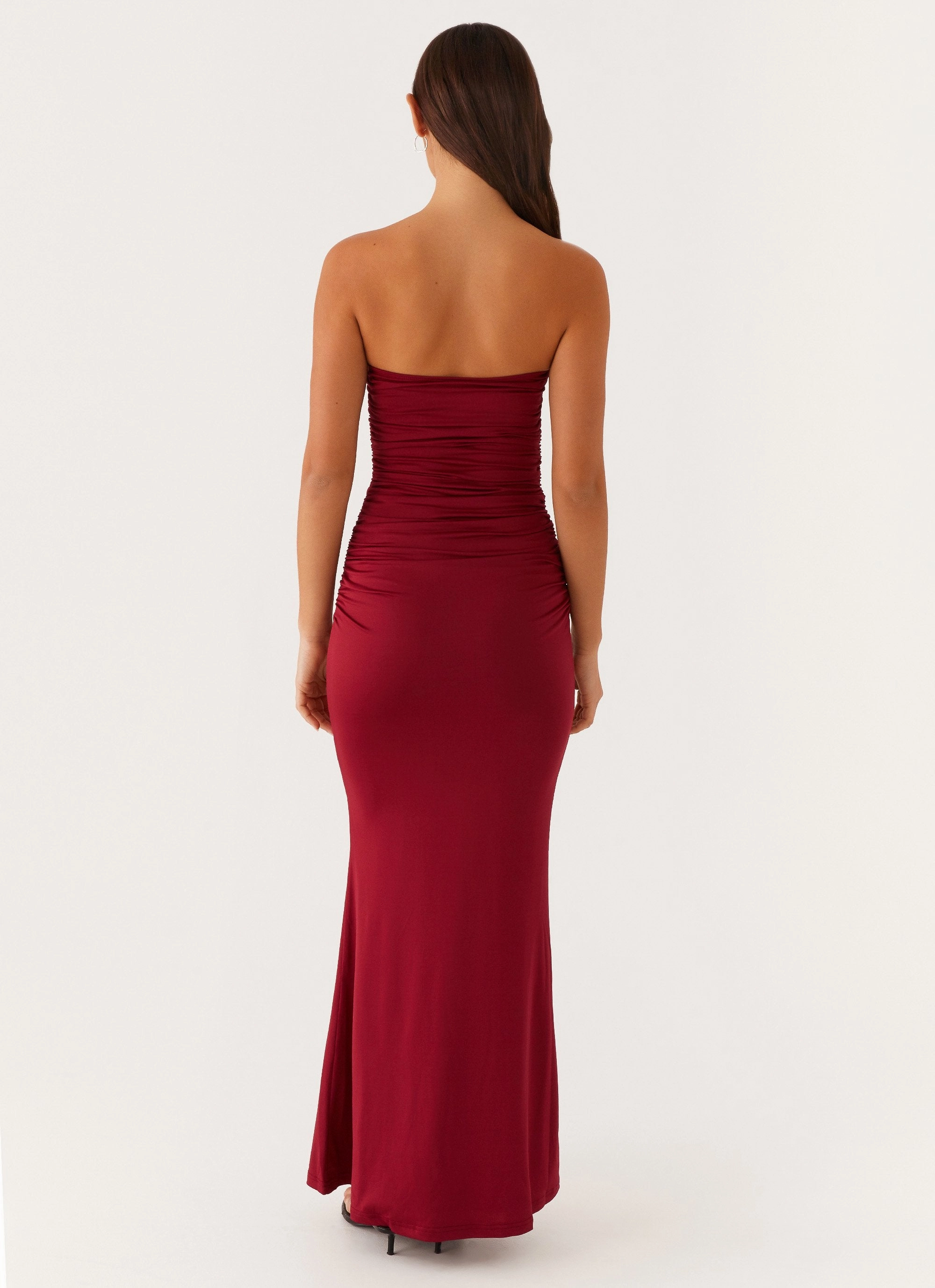 Rudy Maxi Dress - Maroon Comfortable Waist Cool Touch