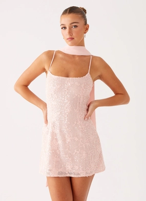 Vision Sequin Mini Dress - Pink Day Wear Easy-to-style casual dress Easy Movement Vision Sequin Mini Dress - Pink