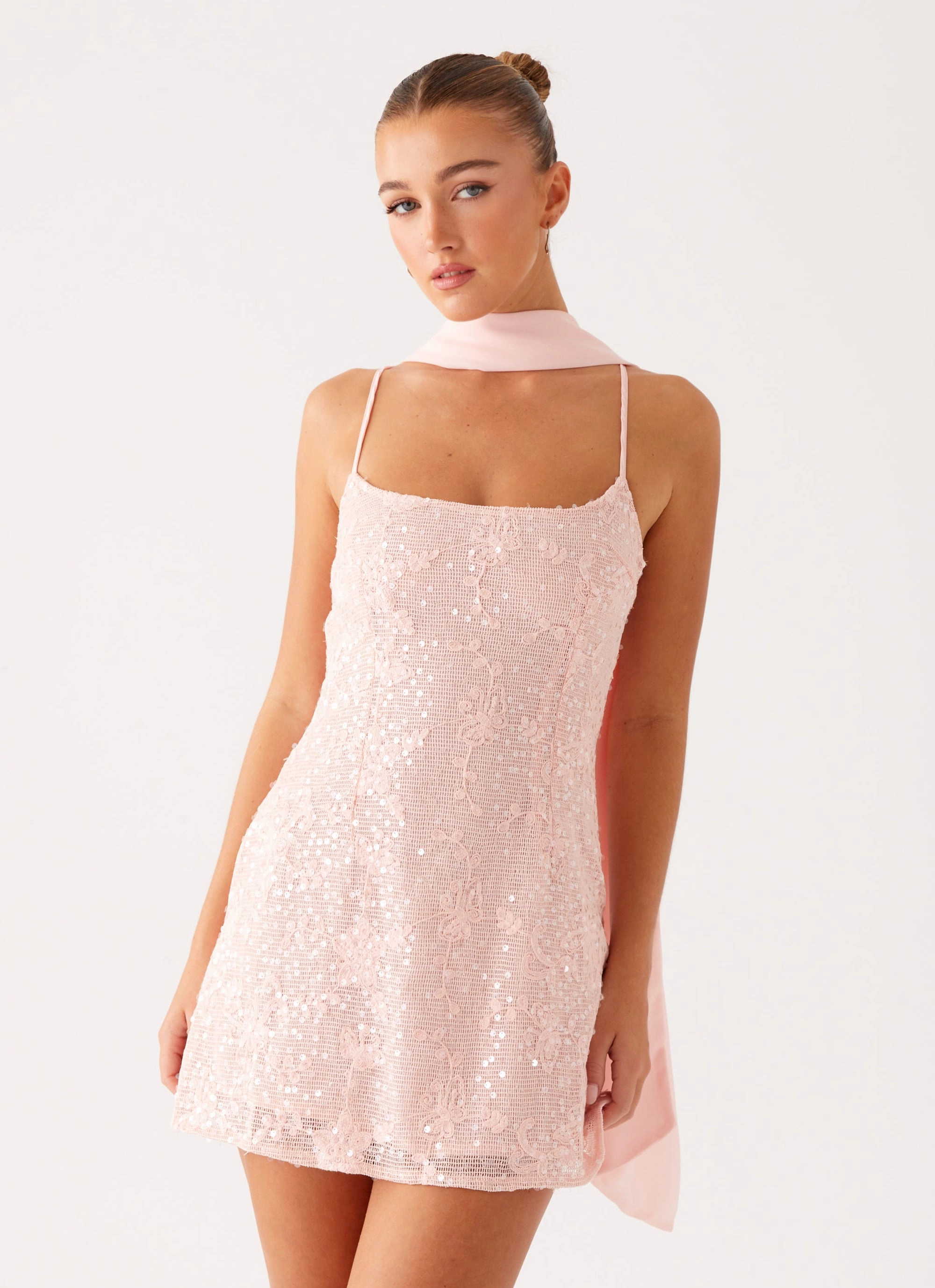 Vision Sequin Mini Dress - Pink Sophisticated Design