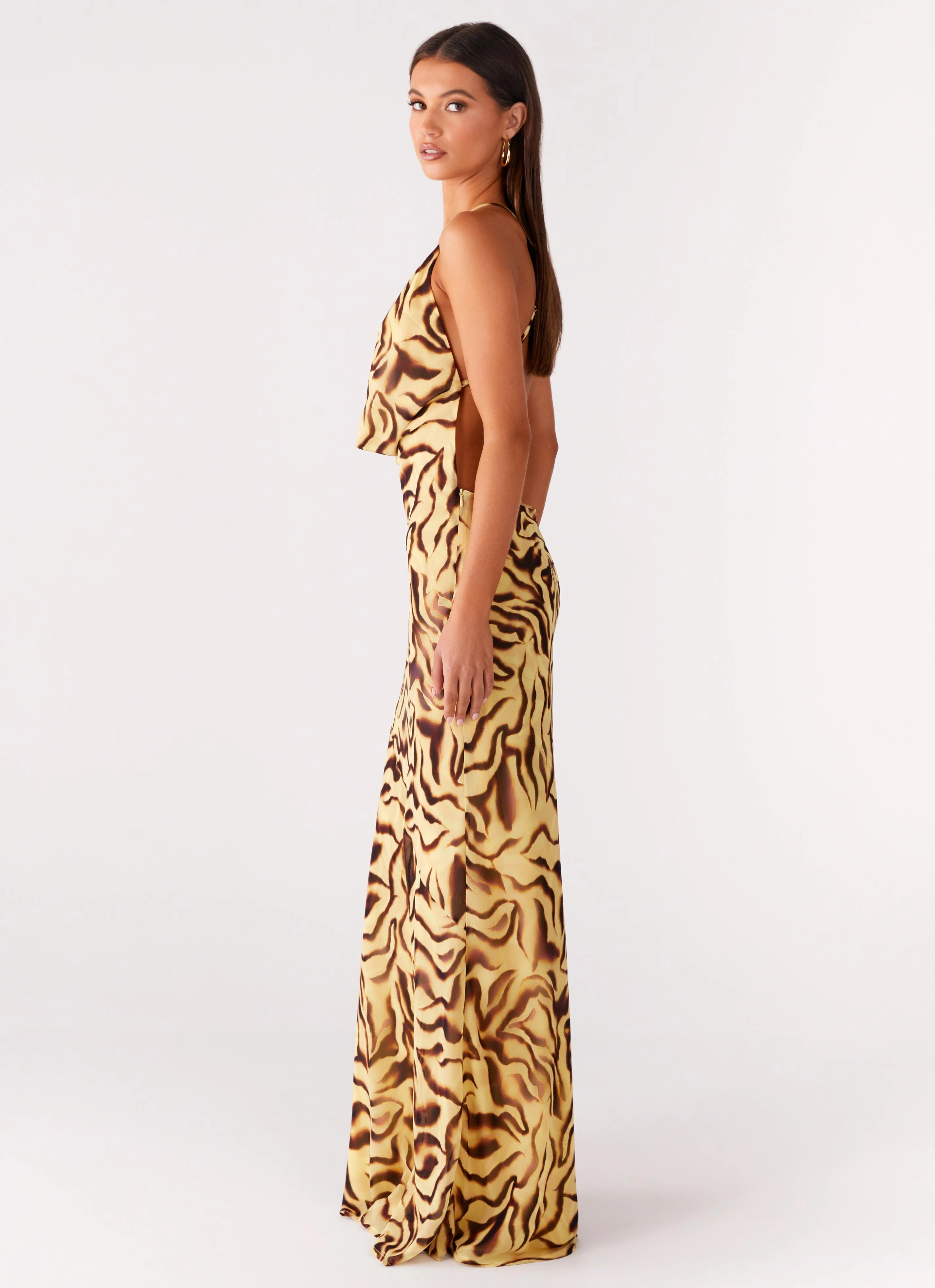 Kimono-Sleeve Viva Lune Maxi Dress - Laguna Print