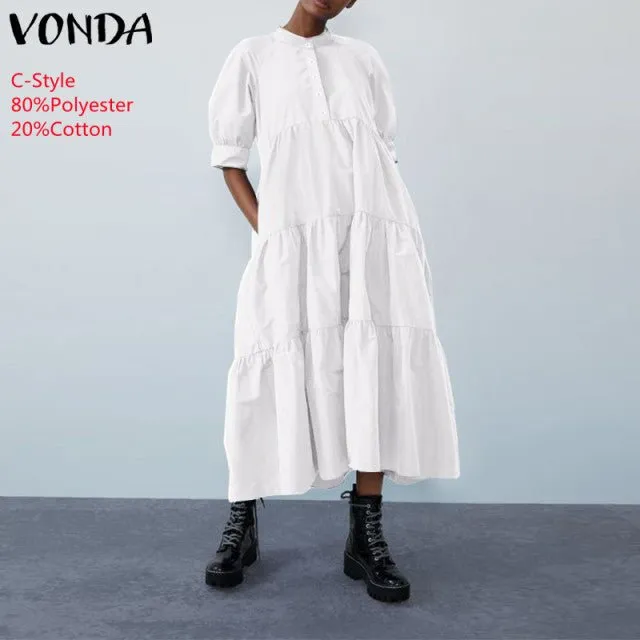VONDA Baby-Doll Style Befree Ruffle Dress