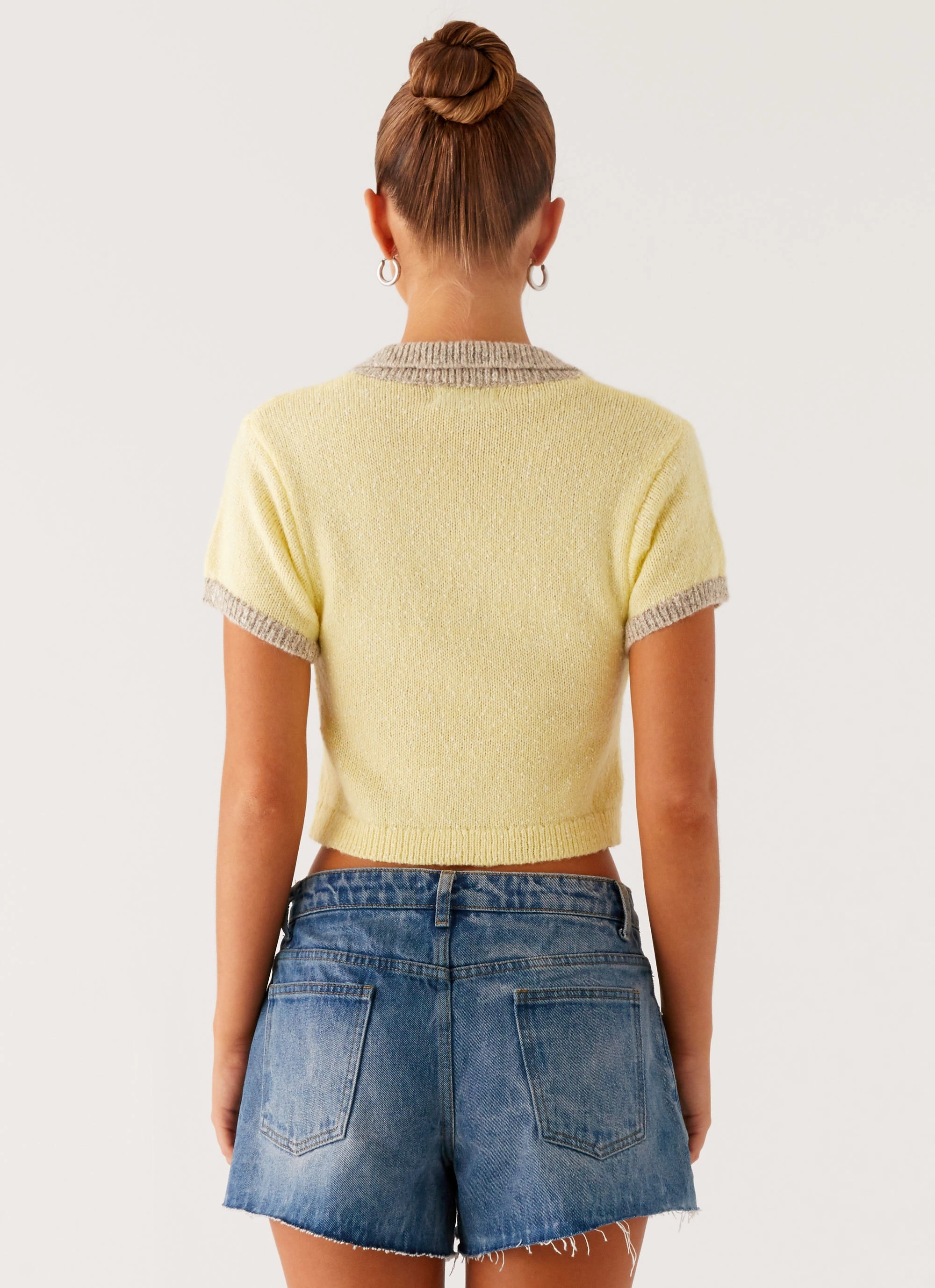 Hypoallergenic fabric Casual Tee Walsh Knit Polo Top - Yellow