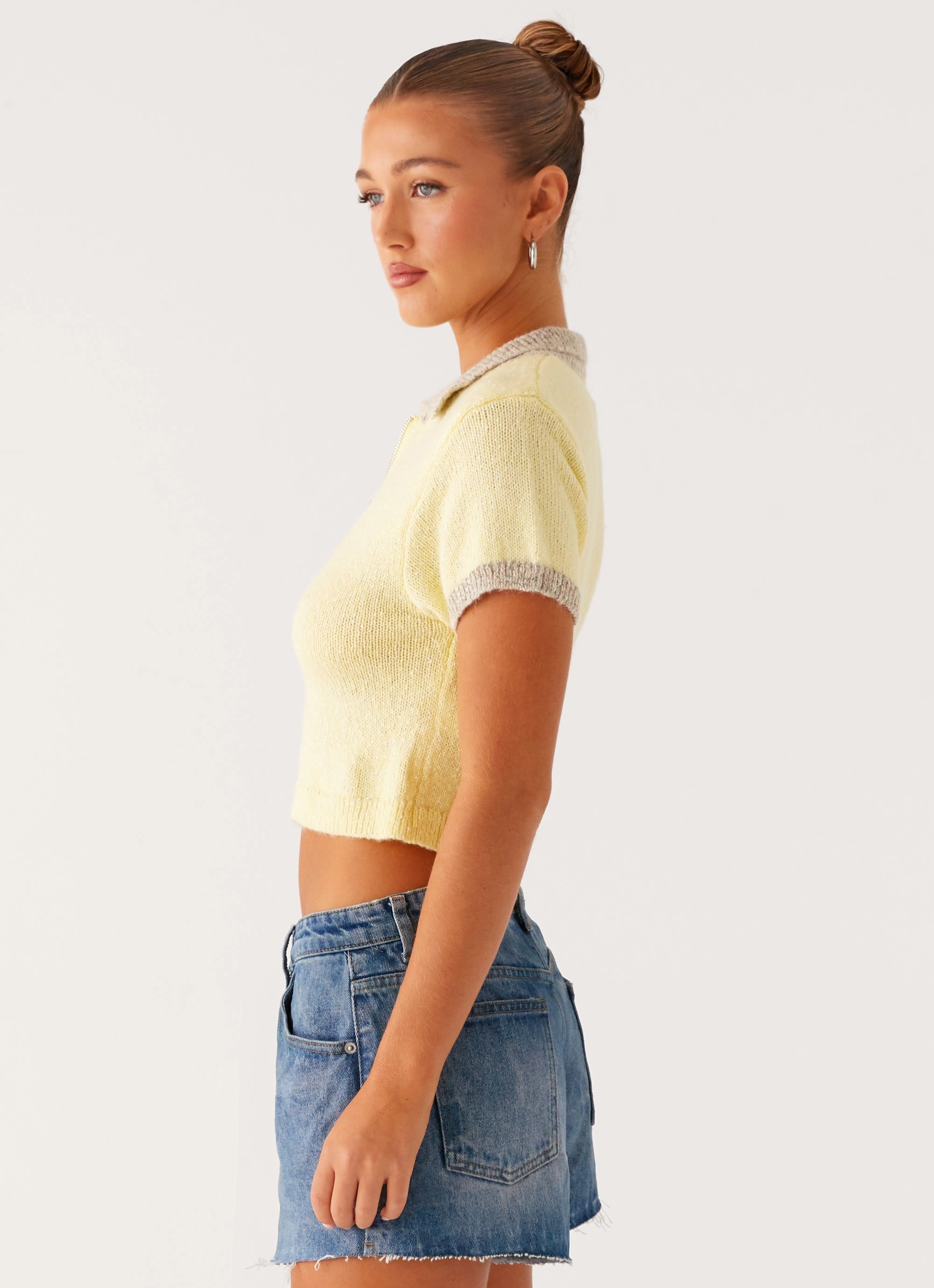 Walsh Knit Polo Top - Yellow LayeringFriendly Weight Durable Weave