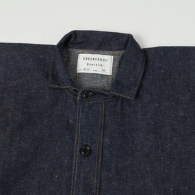 Warehouse & Co 2213 'Greenebaum' 1880s Heavy Leather Bound Jacket - Indigo Denim Warehouse & Co 2213 'Greenebaum' 1880s Heavy Leather Bound Jacket - Indigo Denim