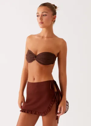 Warm Tone Iggy Mini Skirt - Chocolate Balanced Outfit Mix Texture Iggy Mini Skirt - Chocolate