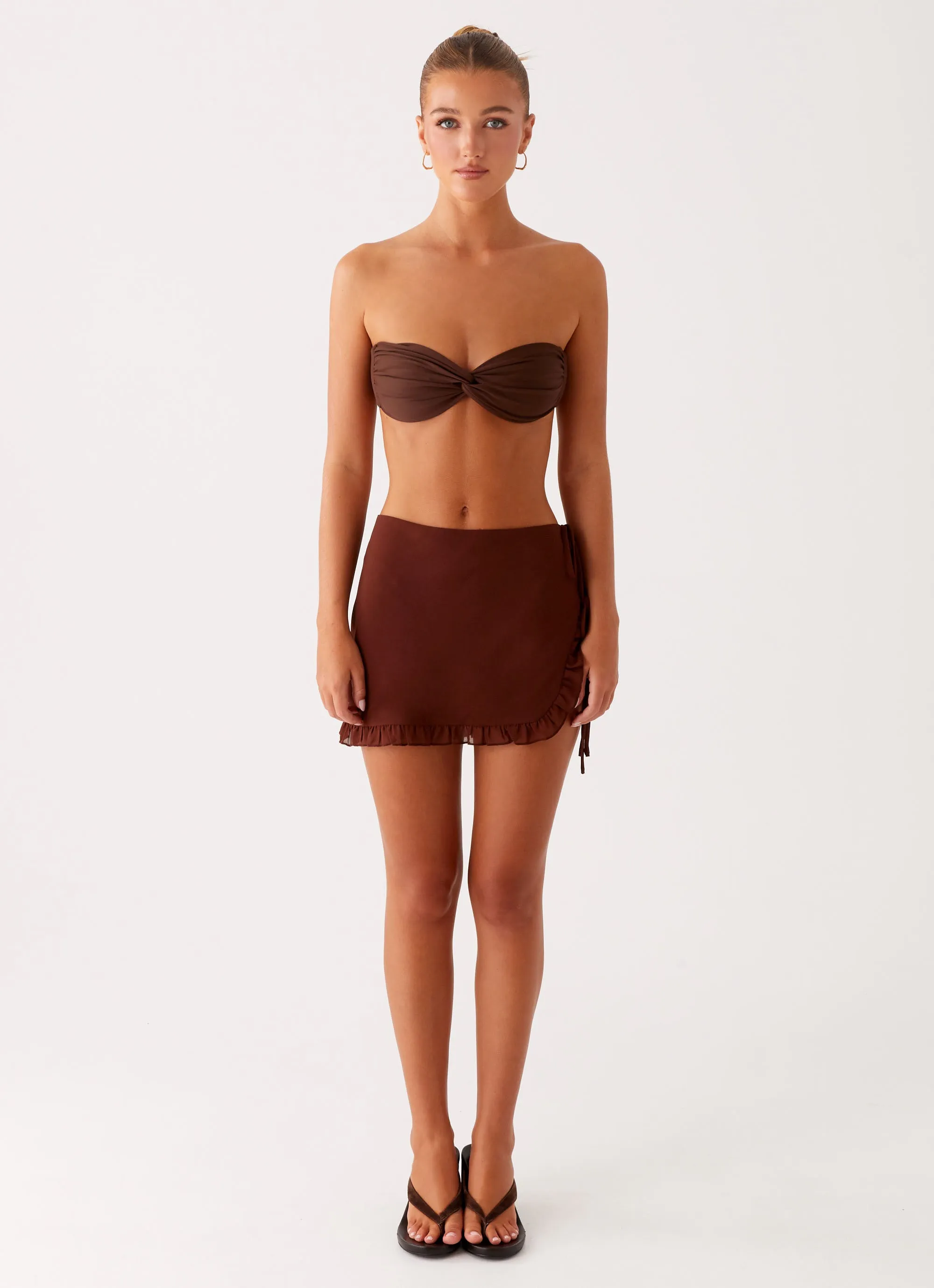Iggy Mini Skirt - Chocolate Outfit Vibes Reinforced Pockets
