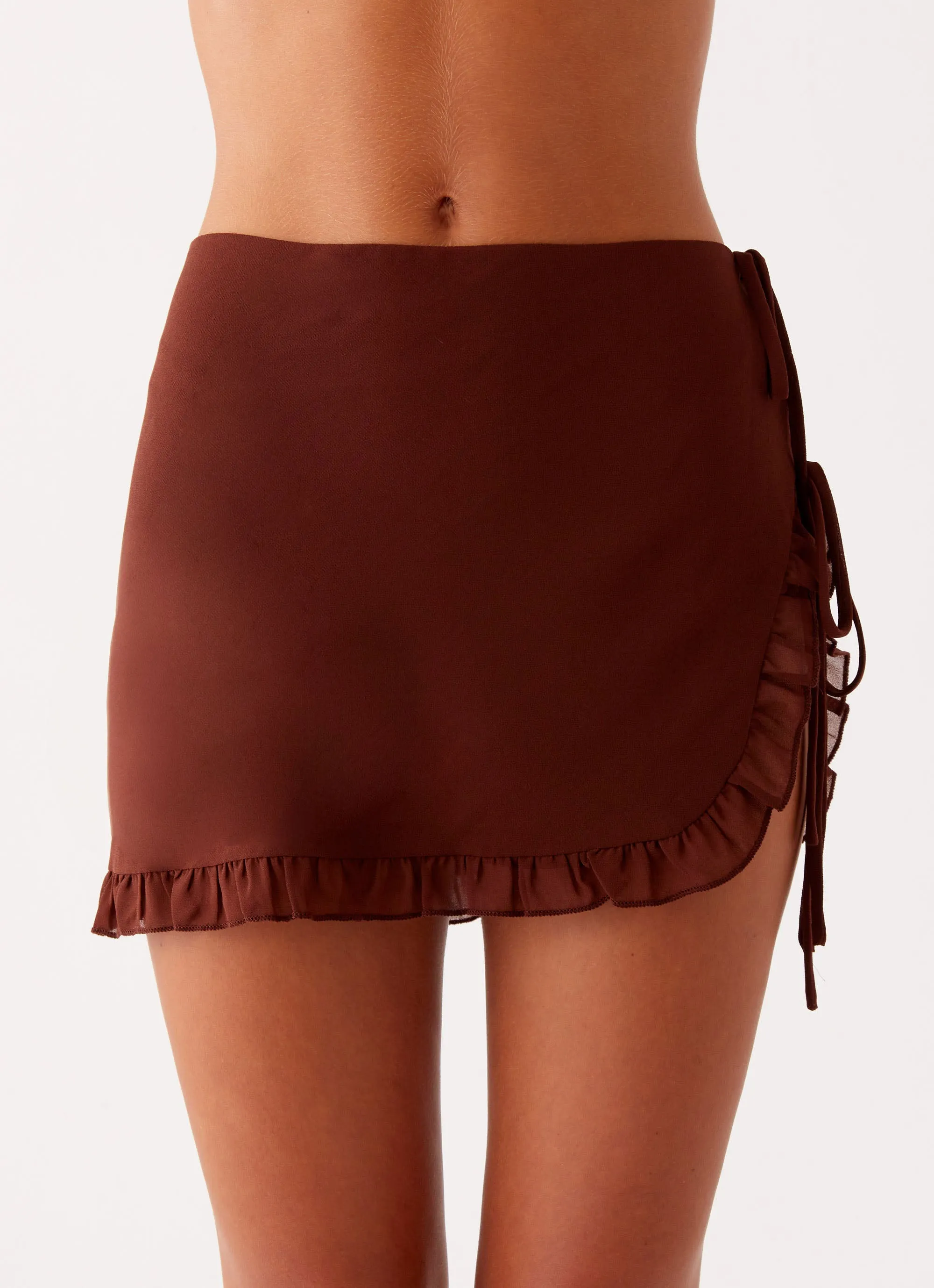Iggy Mini Skirt - Chocolate A Line Cut Pure Vibes