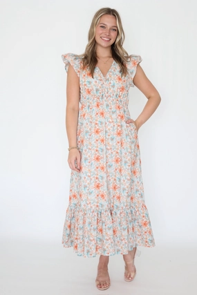 BreathableMesh Seamless Design Water Color Midi Dress (FINAL SALE)