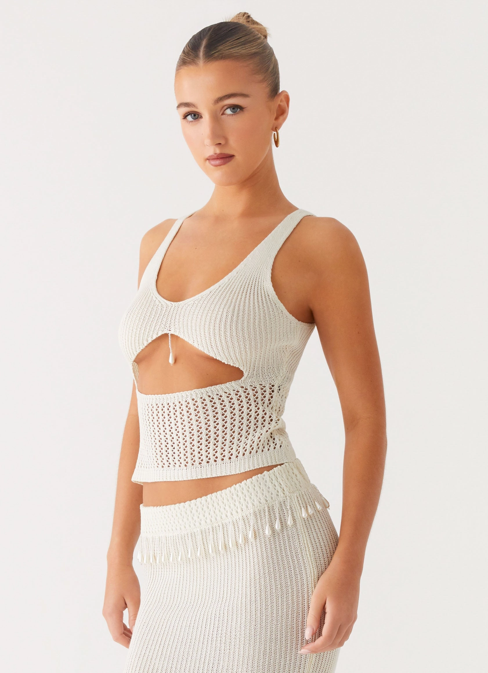 Basilia Knit Top - Off White Hiking Trail Outfit Quilted Interior Layer