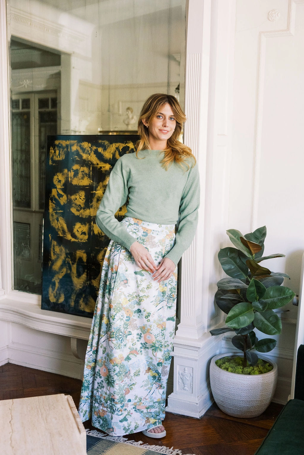 MASON'S DAUGHTER | Maxi Skirt, Spring Chinoiserie EcoFriendlyMaterials