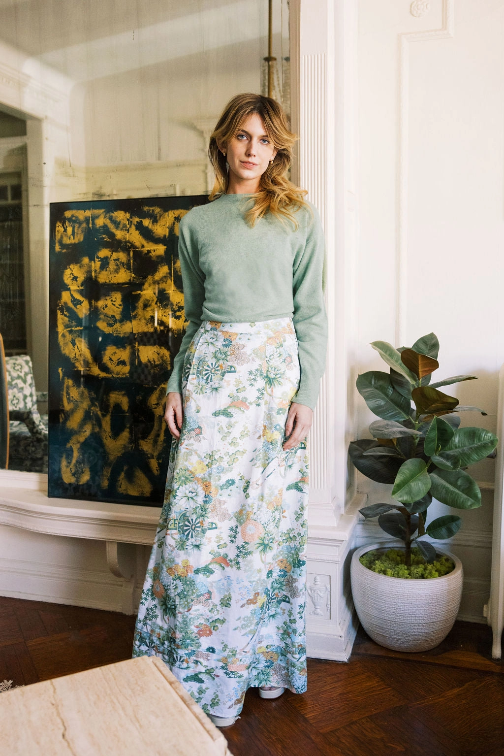 MASON'S DAUGHTER | Maxi Skirt, Spring Chinoiserie clean design