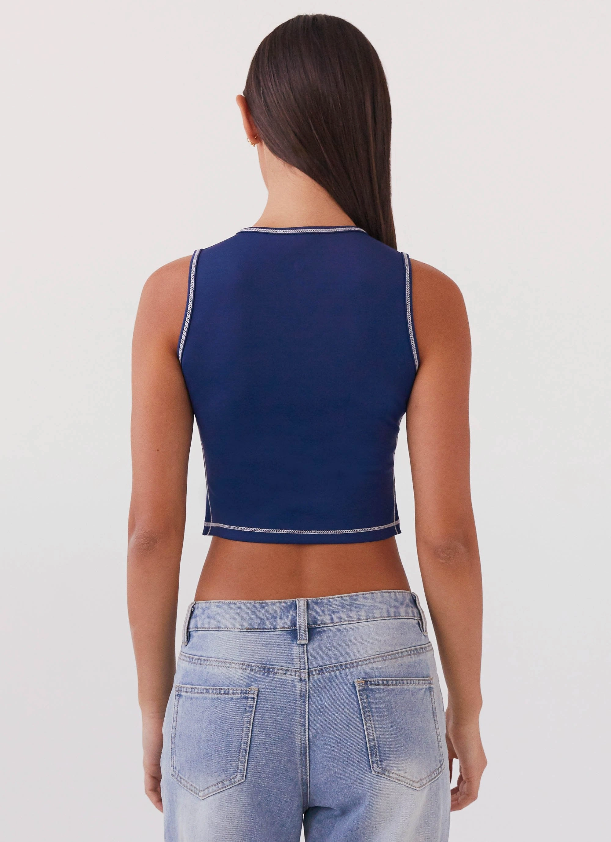 OdorResistant Game Face Sleeveless Top - Space Blue